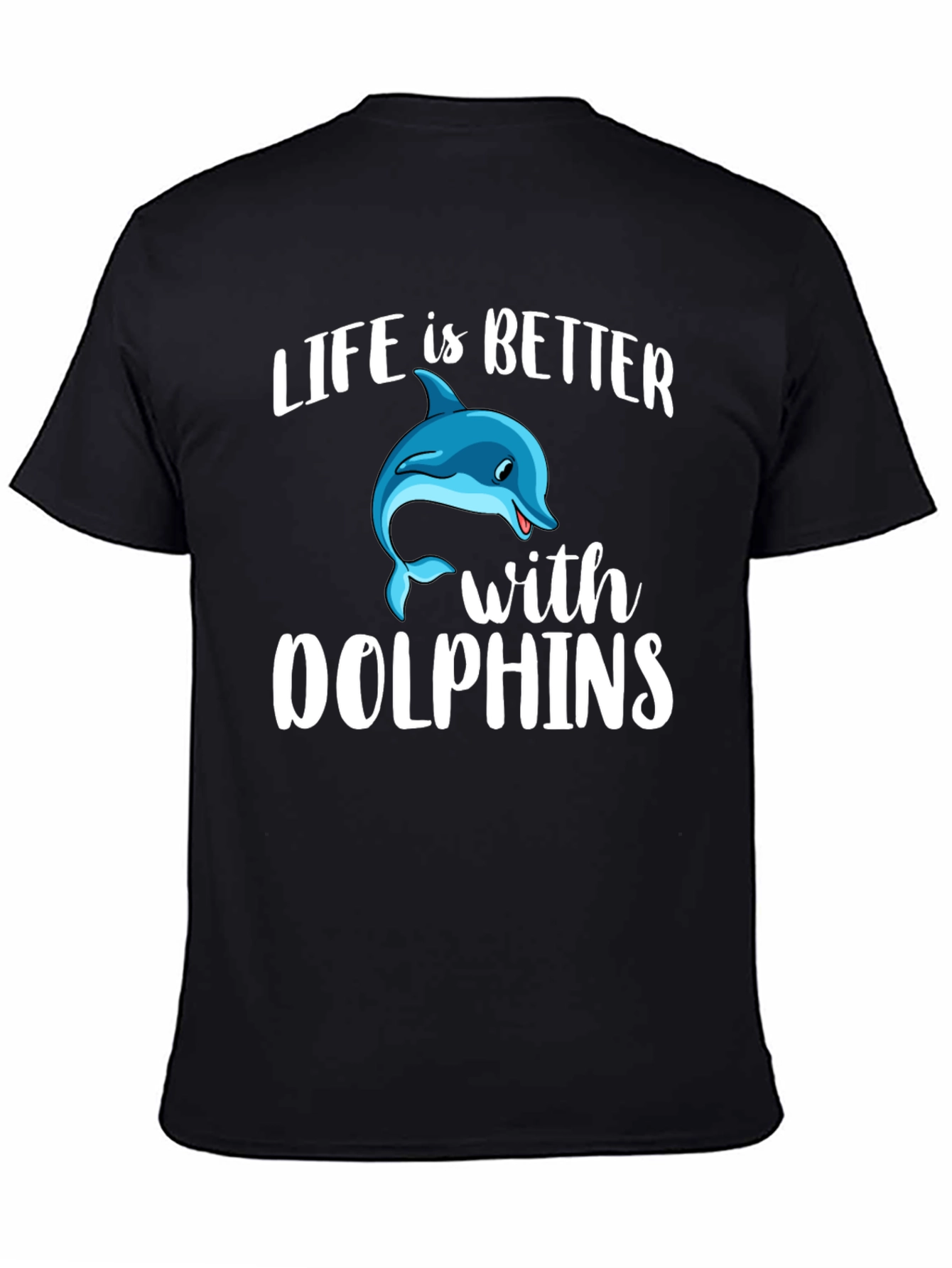 Black Life is Better With Dolphins Graphic Tee view 4