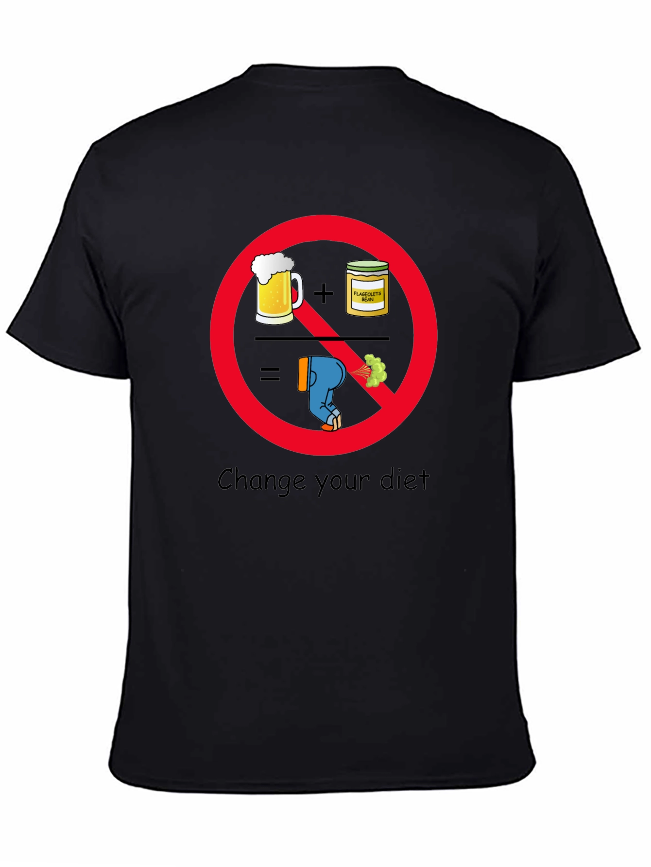 Black Funny Diet Humor Graphic T-Shirt view 4