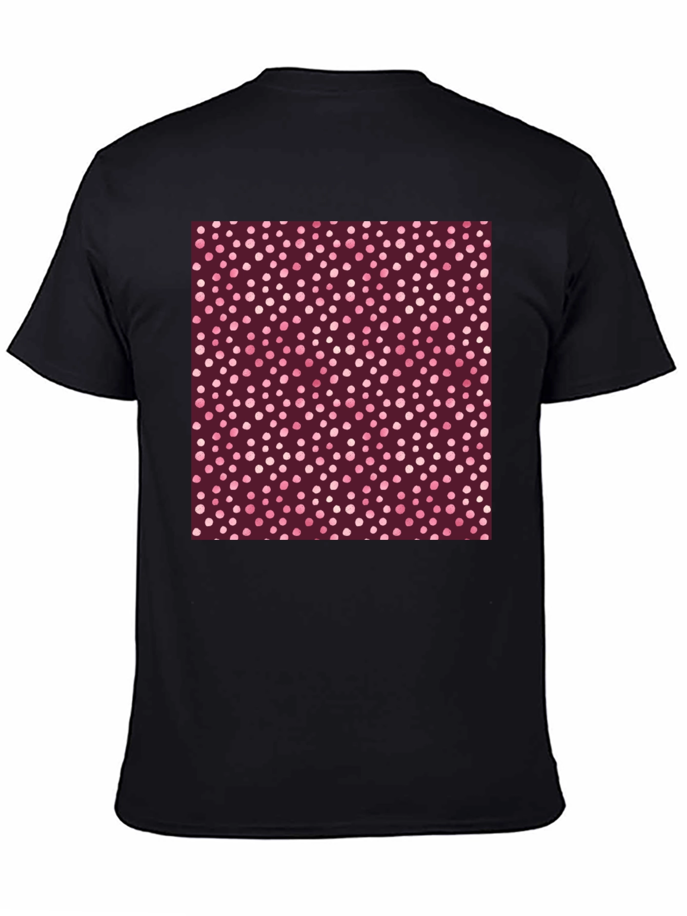 Black Stylish Polka Dot Print Black T-Shirt view 4