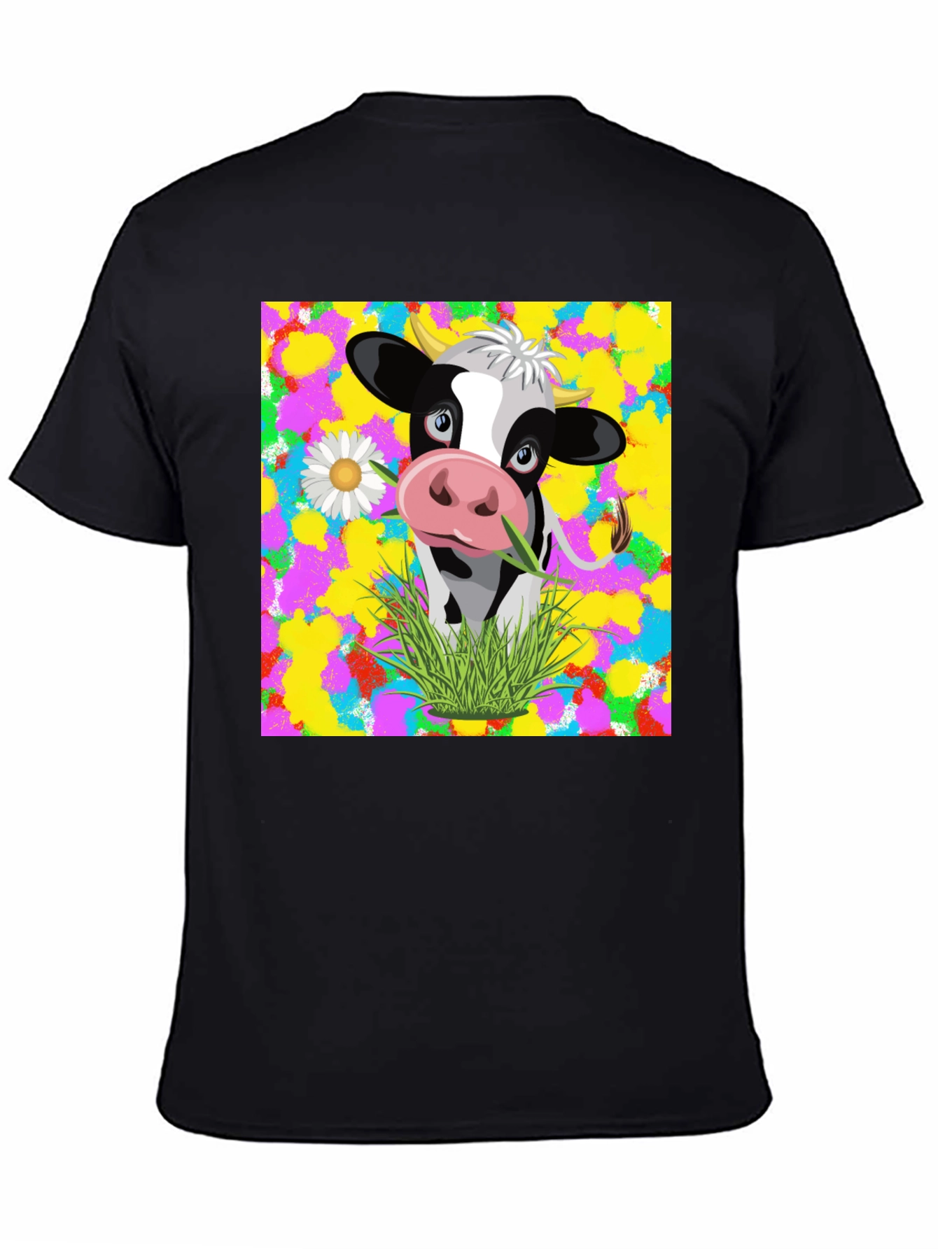Black Cow Graphic Tee - Vibrant Design, Comfortable Fit view 4