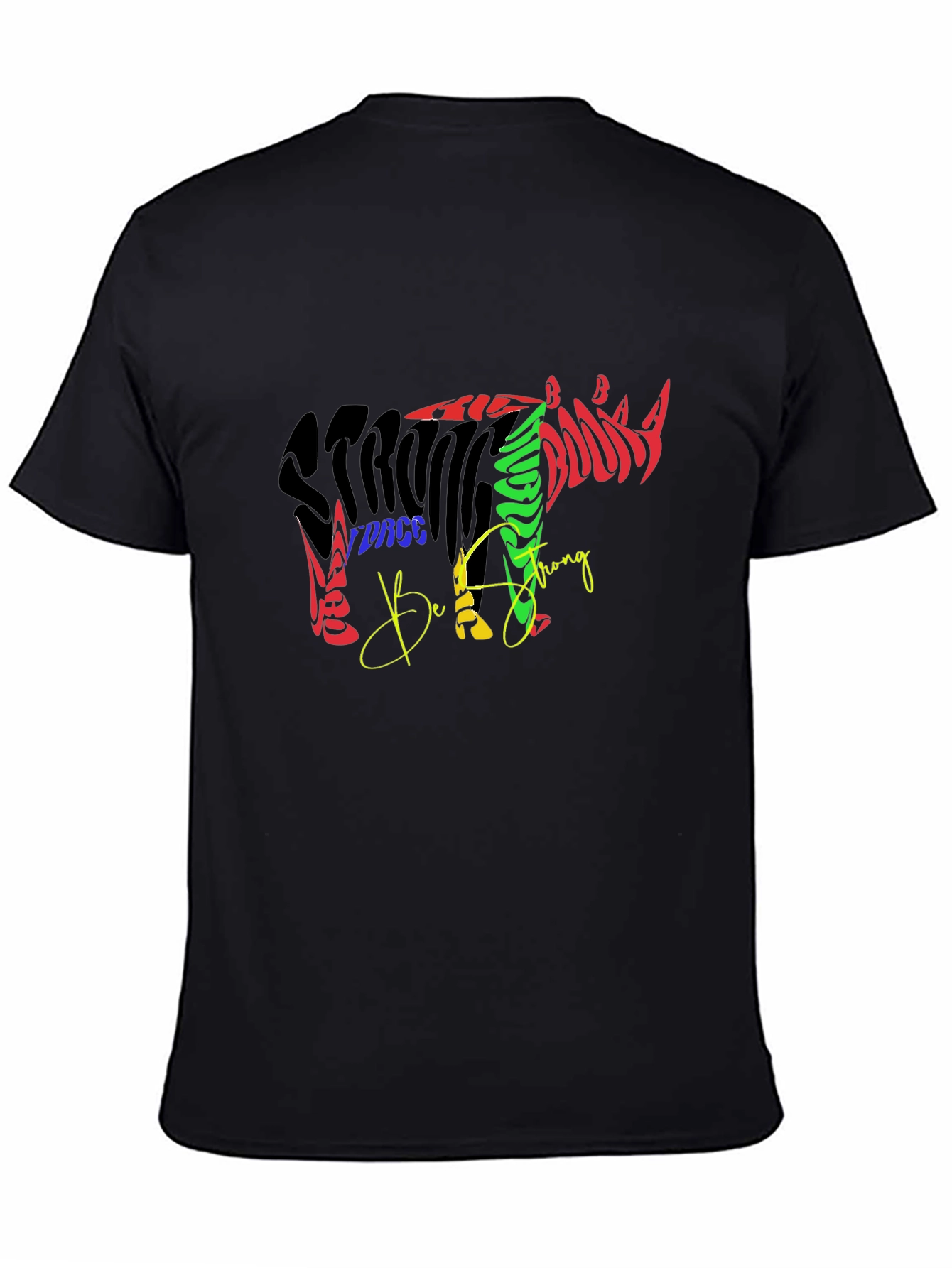 Black Strong Rhino Graphic T-Shirt view 4