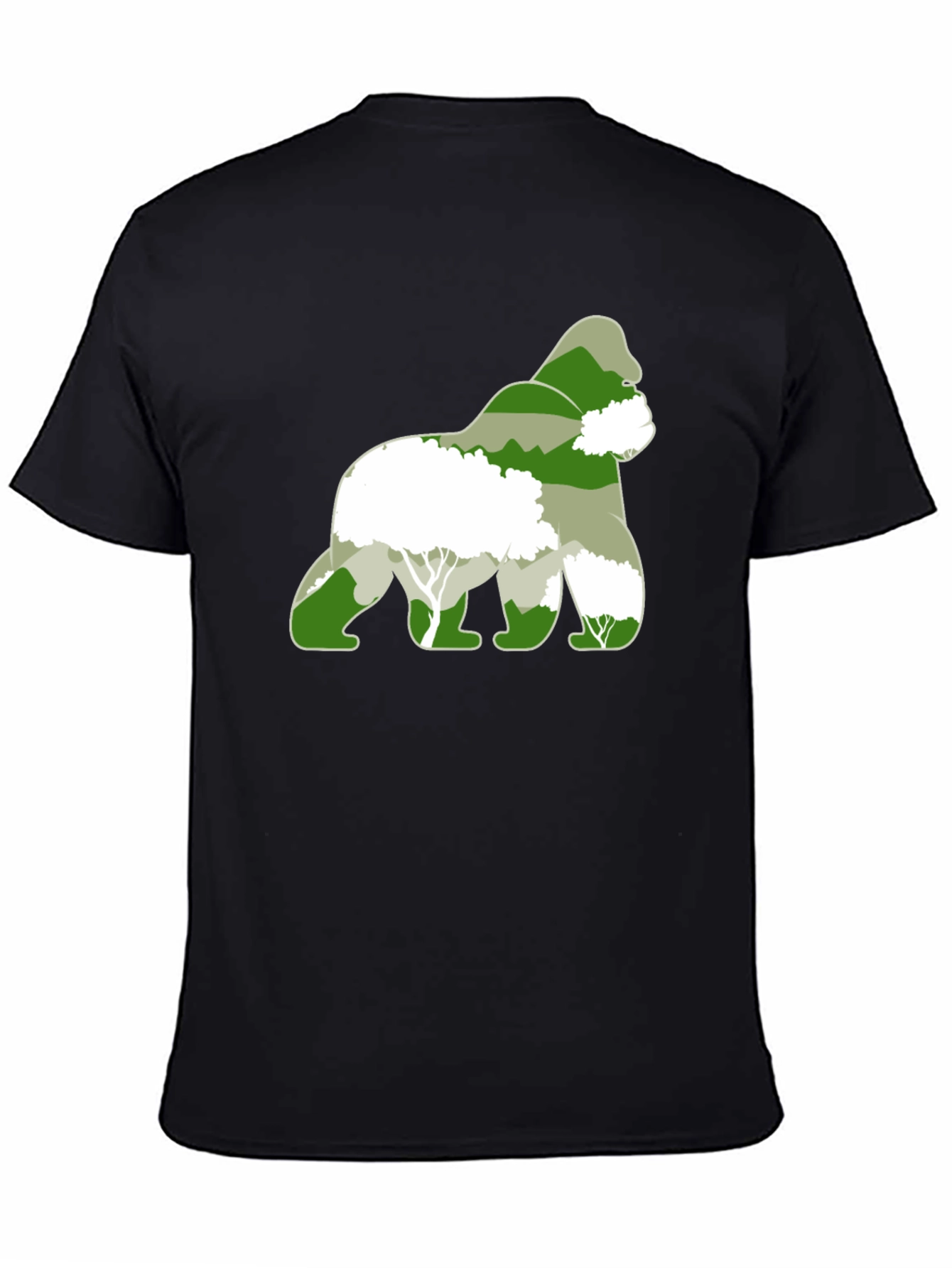 Black Gorilla Forest Graphic Tee - Nature Lover Shirt view 4