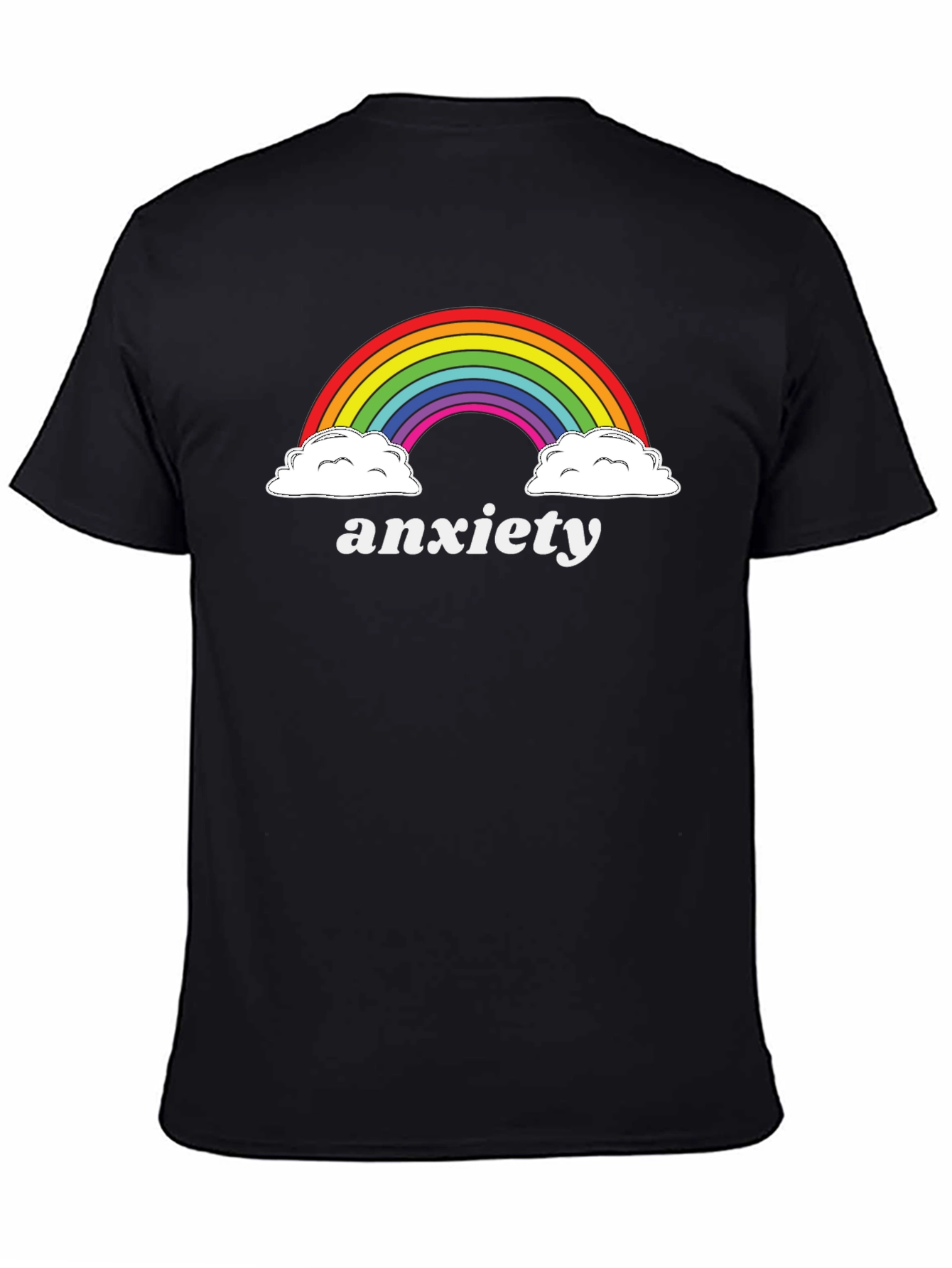 Black Anxiety Rainbow Graphic Tee view 4