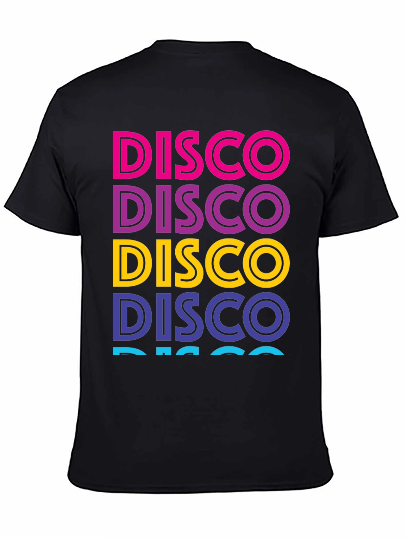 Black Retro Disco T-Shirt - Colorful Word Art view 4
