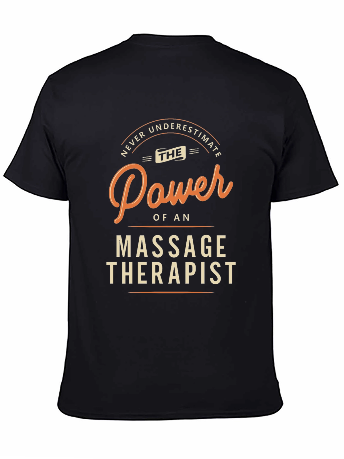 Massage Therapist Power Graphic Tee - Black Cotton - 4