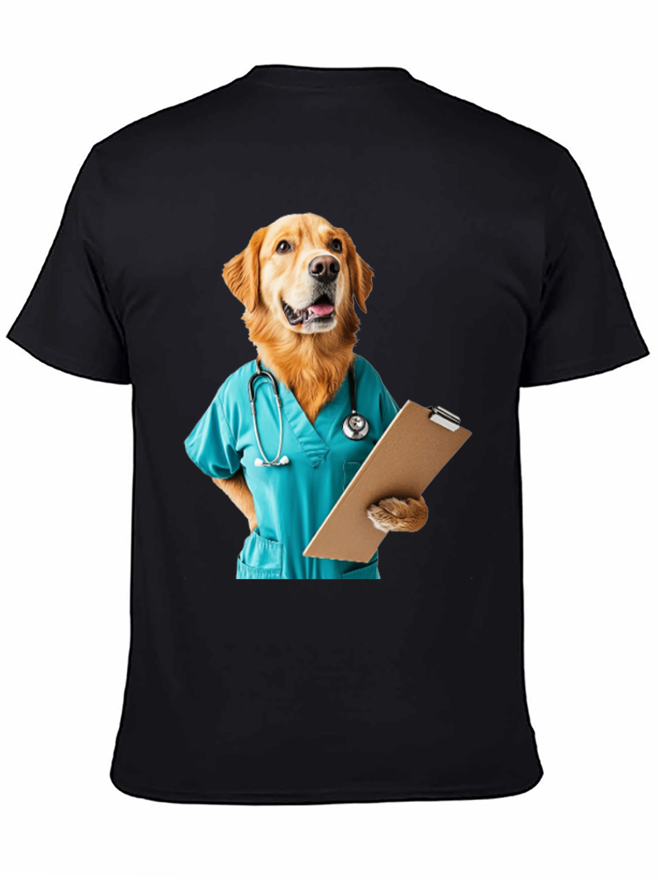 Black Dog Doctor Graphic Tee - Veterinary Humor T-Shirt view 4