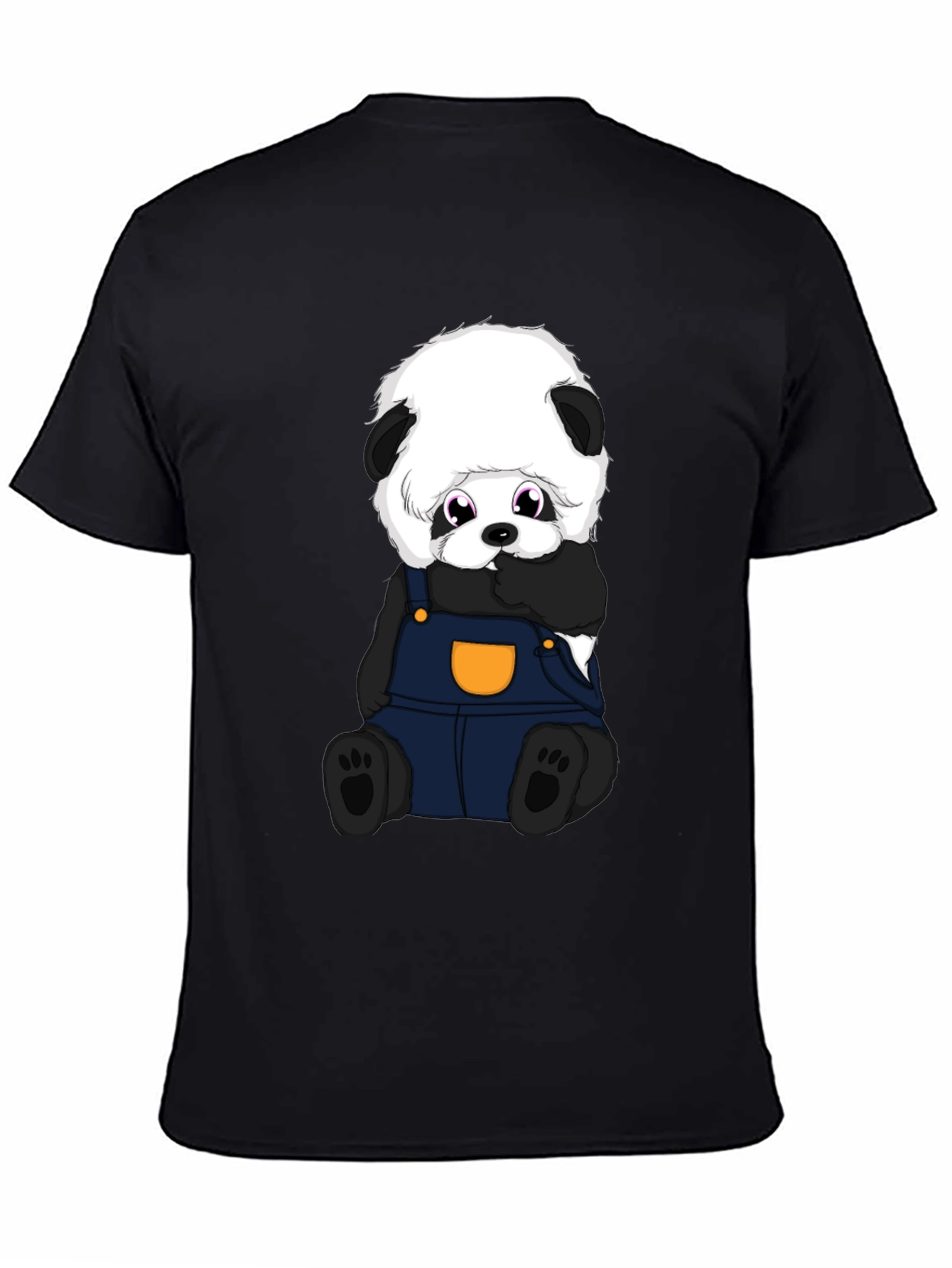 Black Cute Panda Bear T-Shirt - Soft Cotton Blend view 4