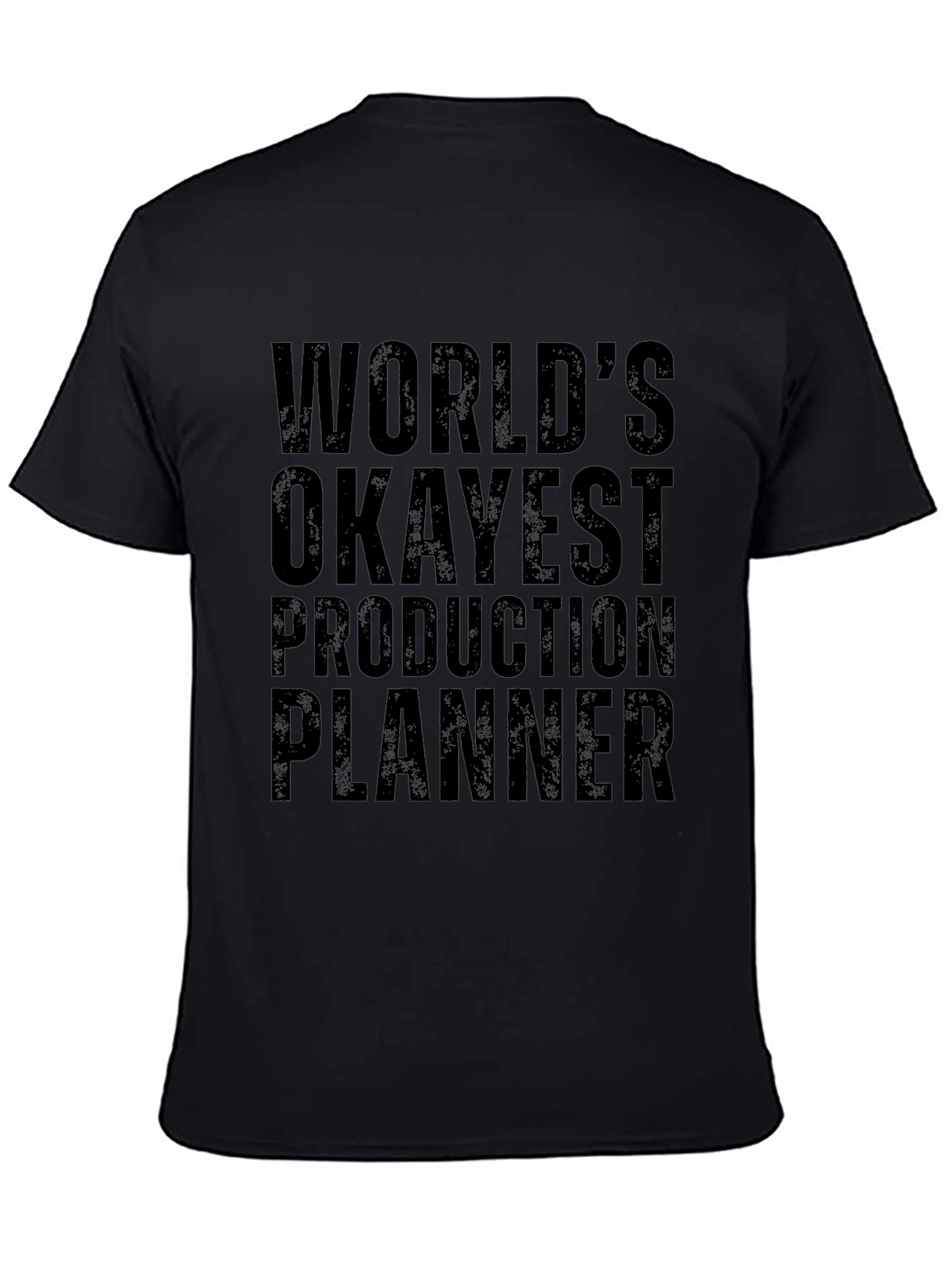 Black Okayest Production Planner Graphic T-Shirt view 4