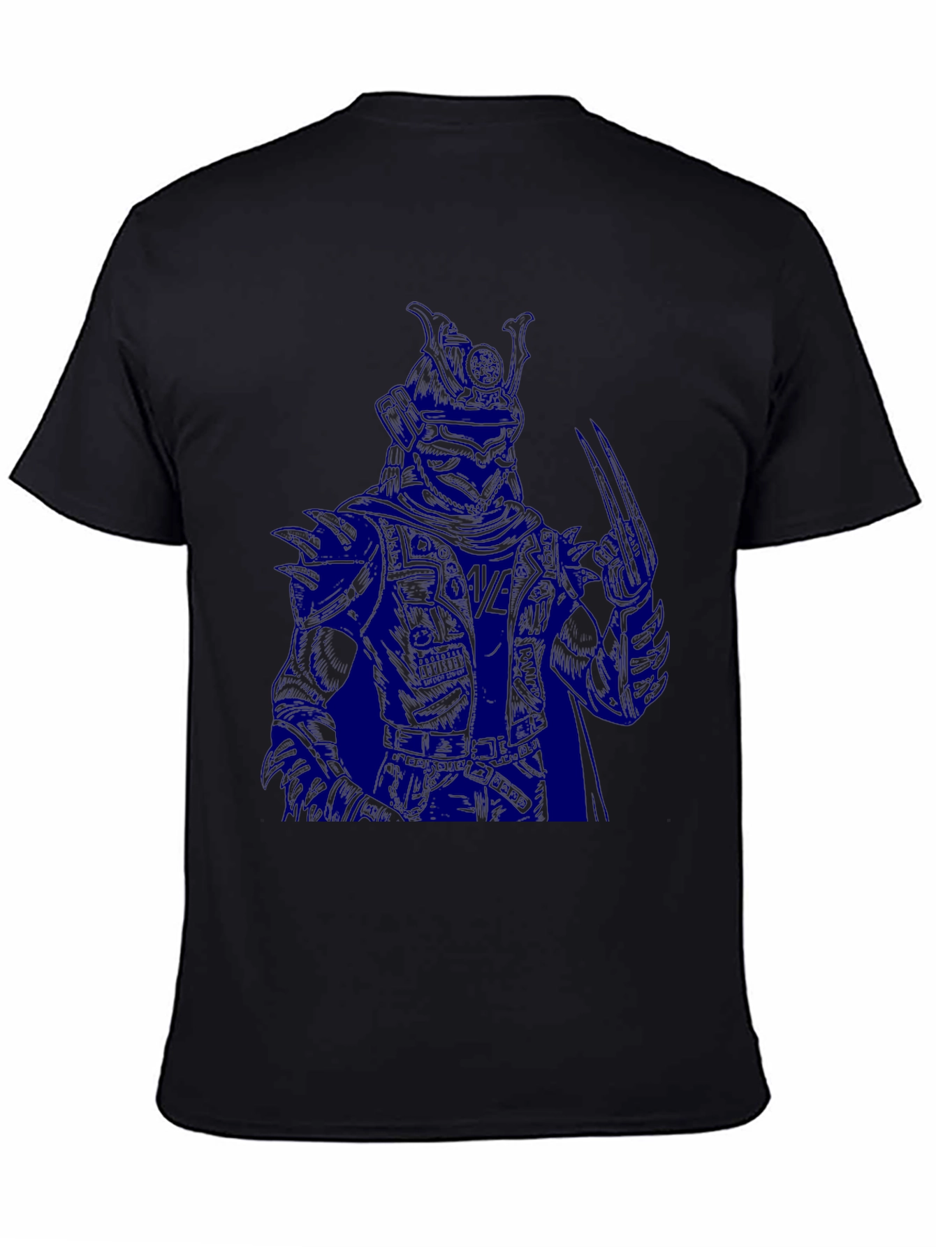 Black Dark Samurai Graphic T-Shirt - Men's Black Tee view 4