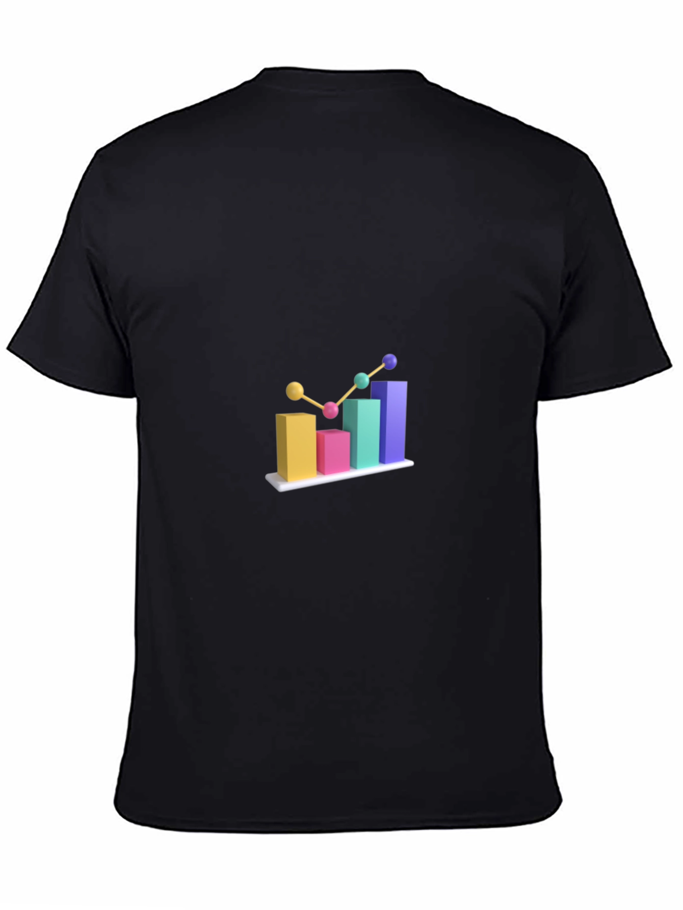 Black Trendy Bar Graph T-Shirt view 4