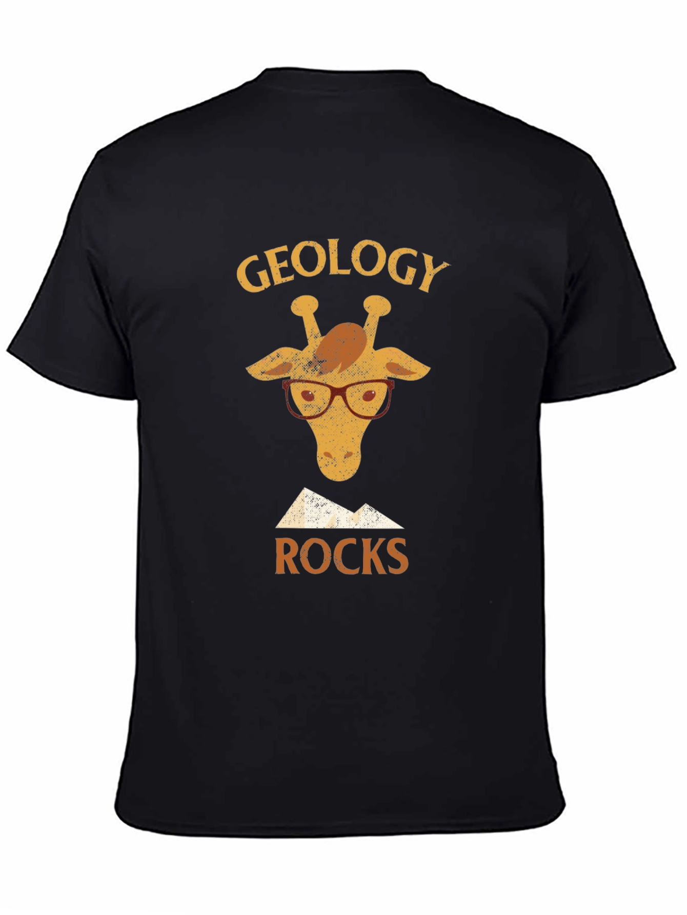 Black Geology Giraffe T-Shirt - Geology Rocks! view 4