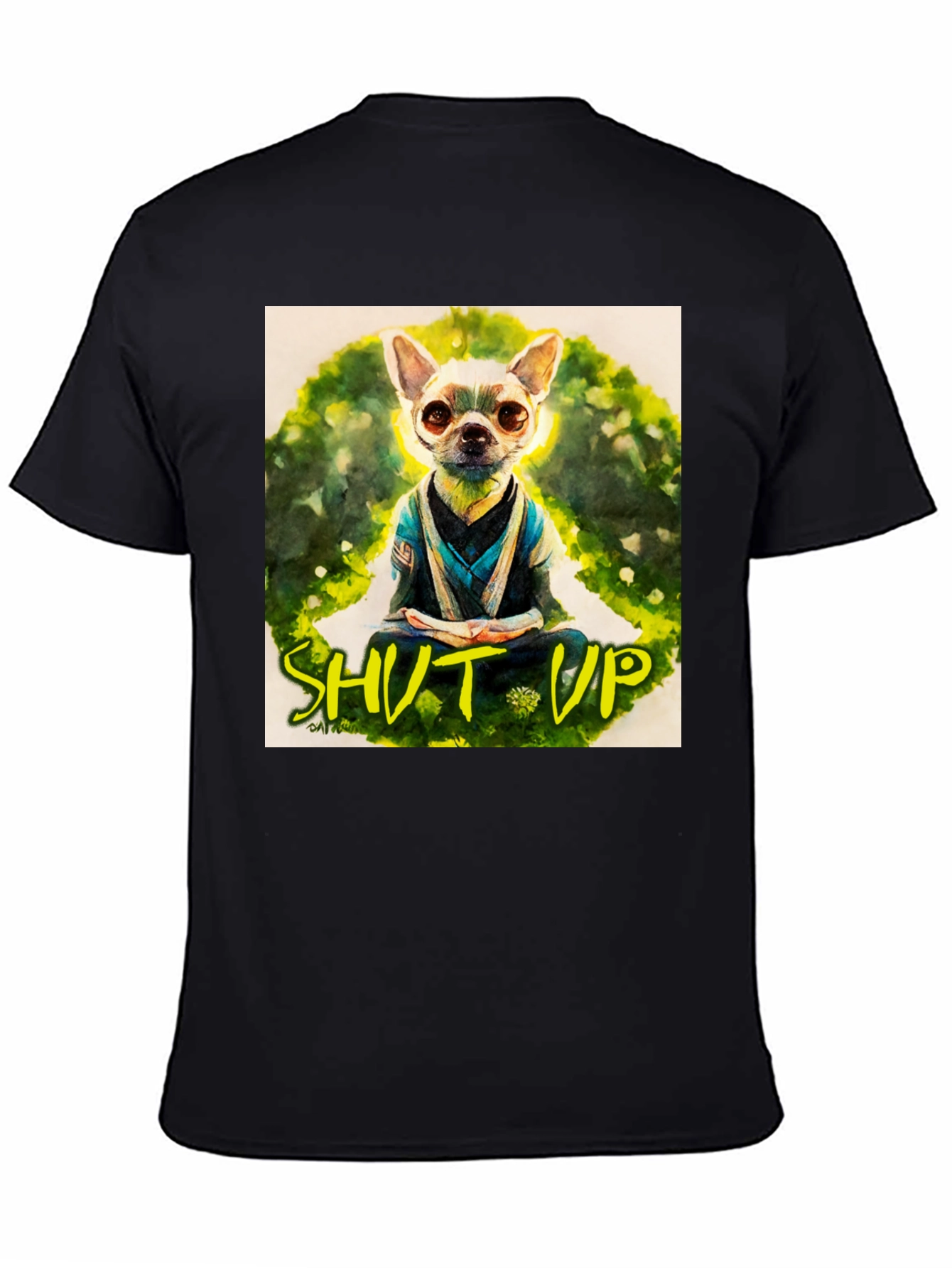 Black Zen Chihuahua T-Shirt - Meditating Dog Graphic Tee view 4