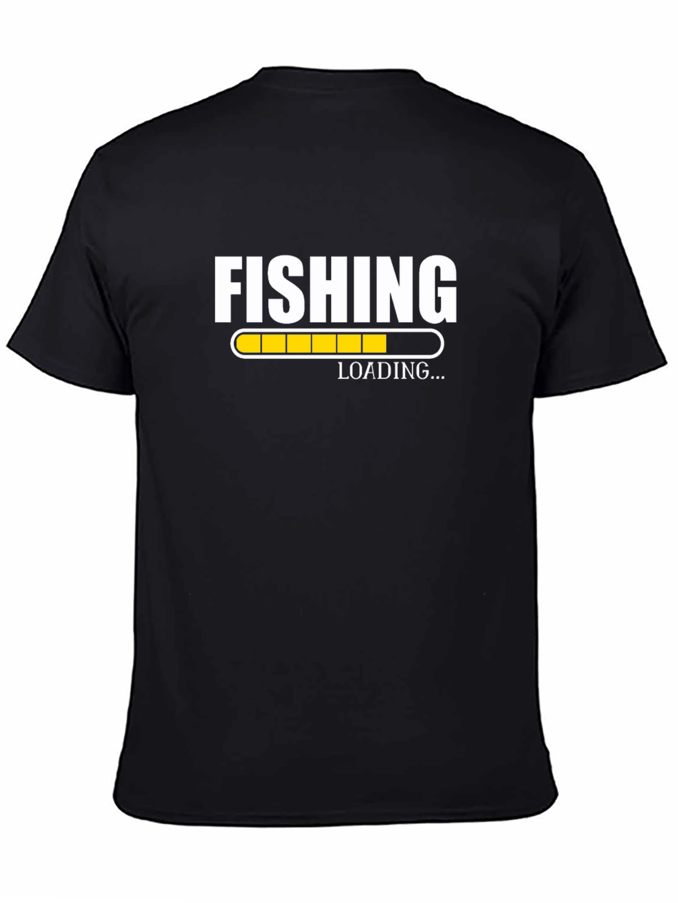 Black Fishing Loading T-Shirt | Angler Humor Tee view 4