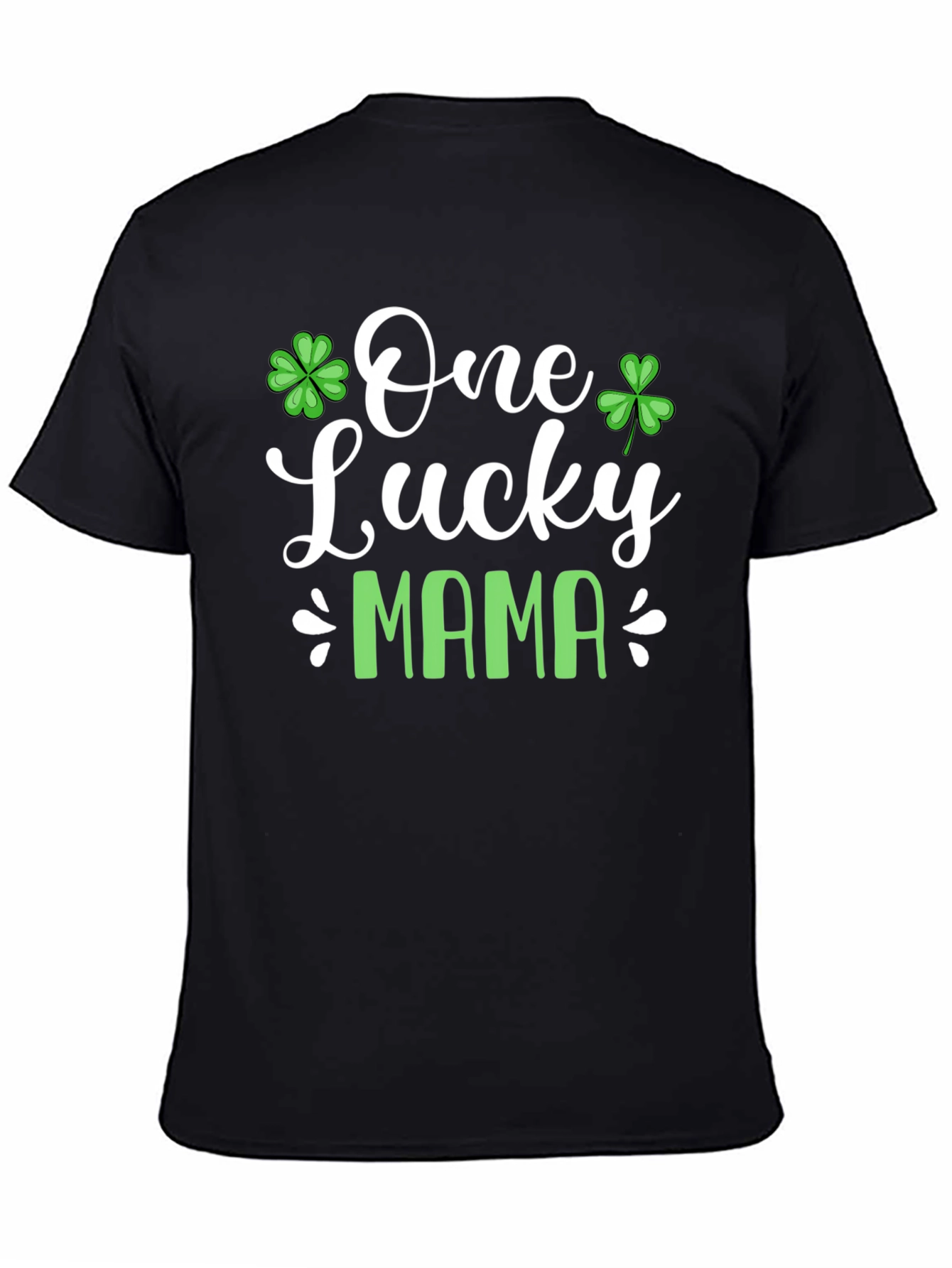 Black One Lucky Mama St. Patrick's Day T-Shirt view 4