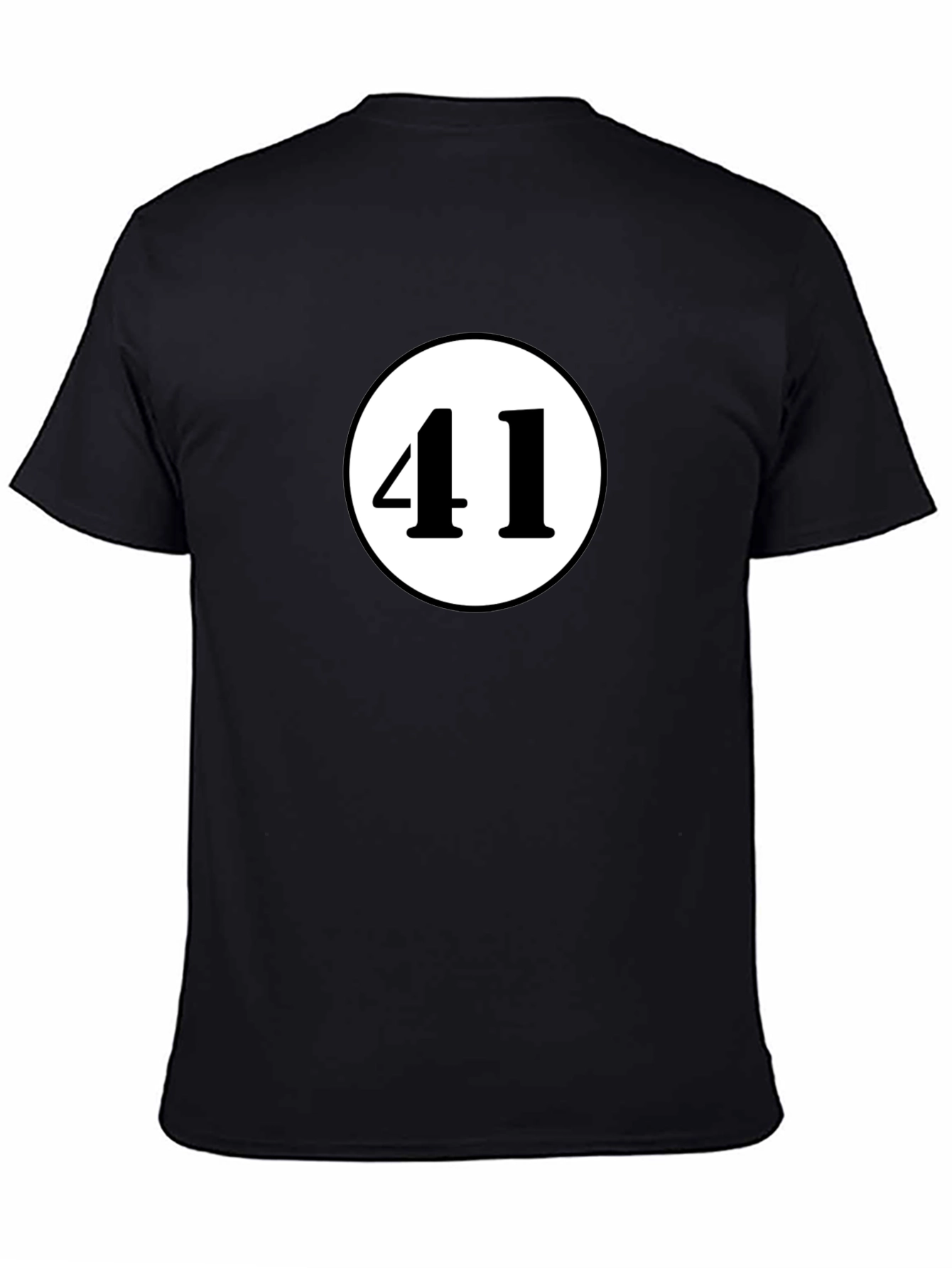 Black Black T-Shirt with Number 41 Design view 4