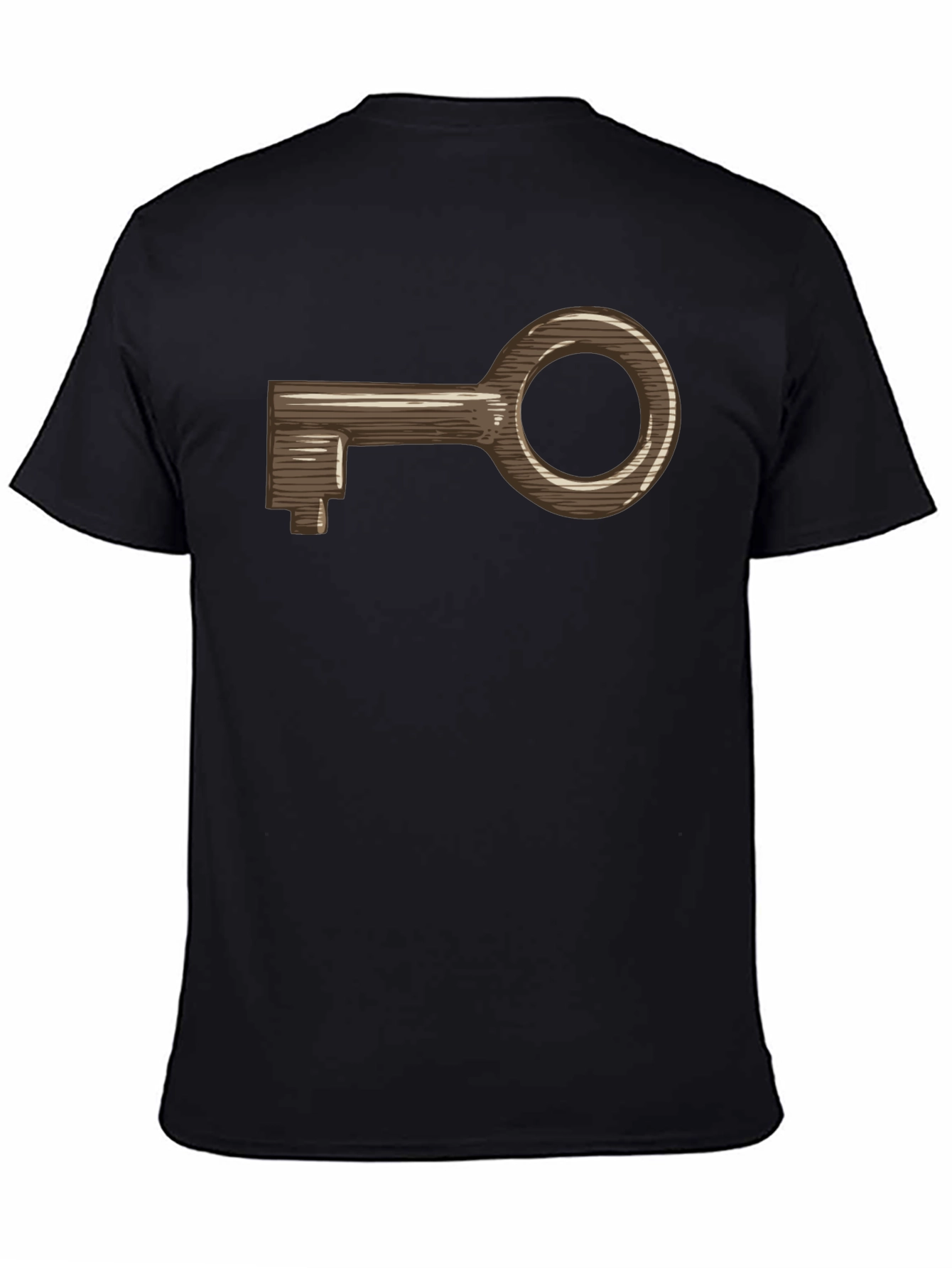 Black Vintage Key Graphic T-Shirt - Classic Design view 4