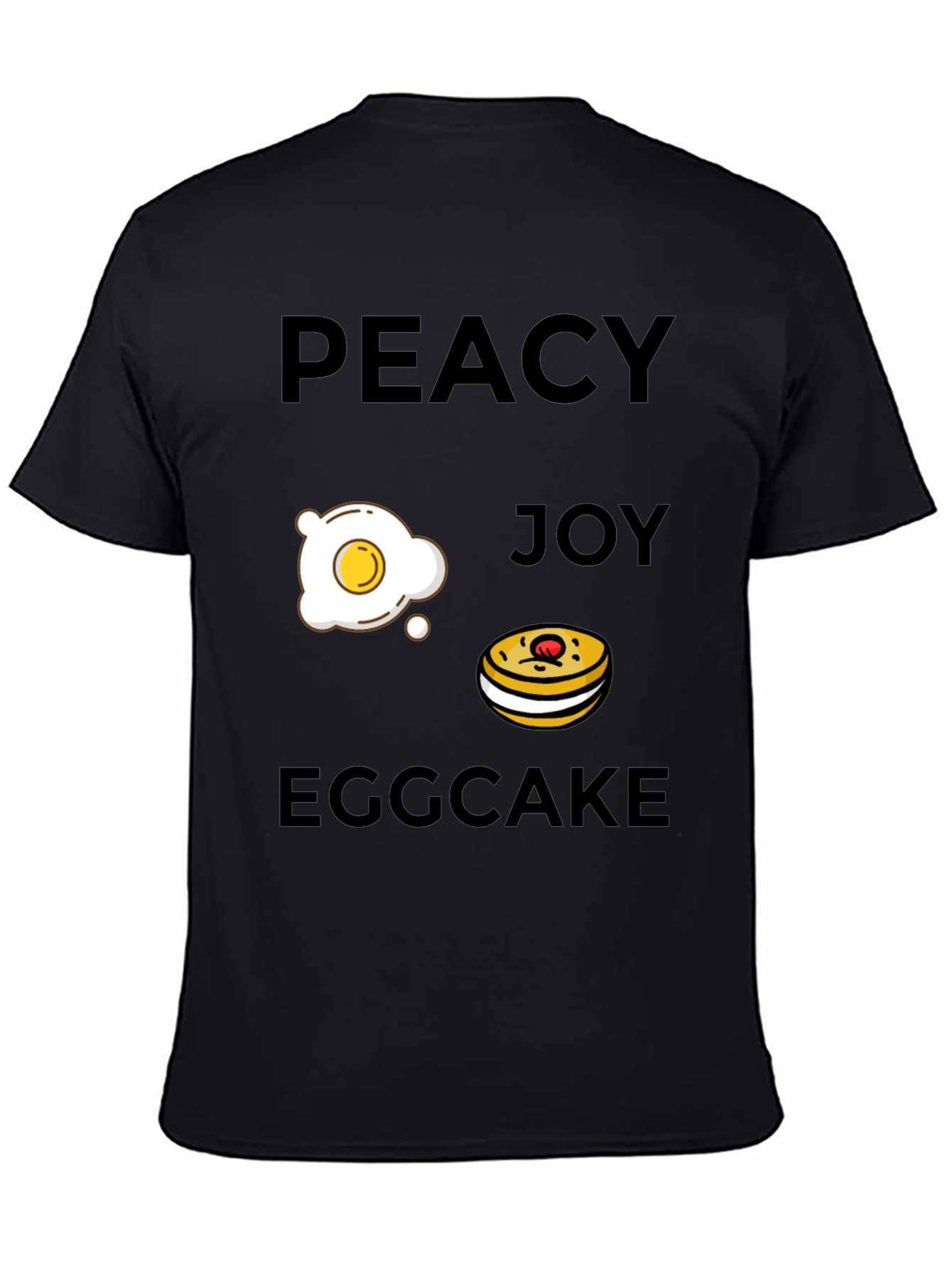 Black Peacy Joy Eggcake T-Shirt view 4