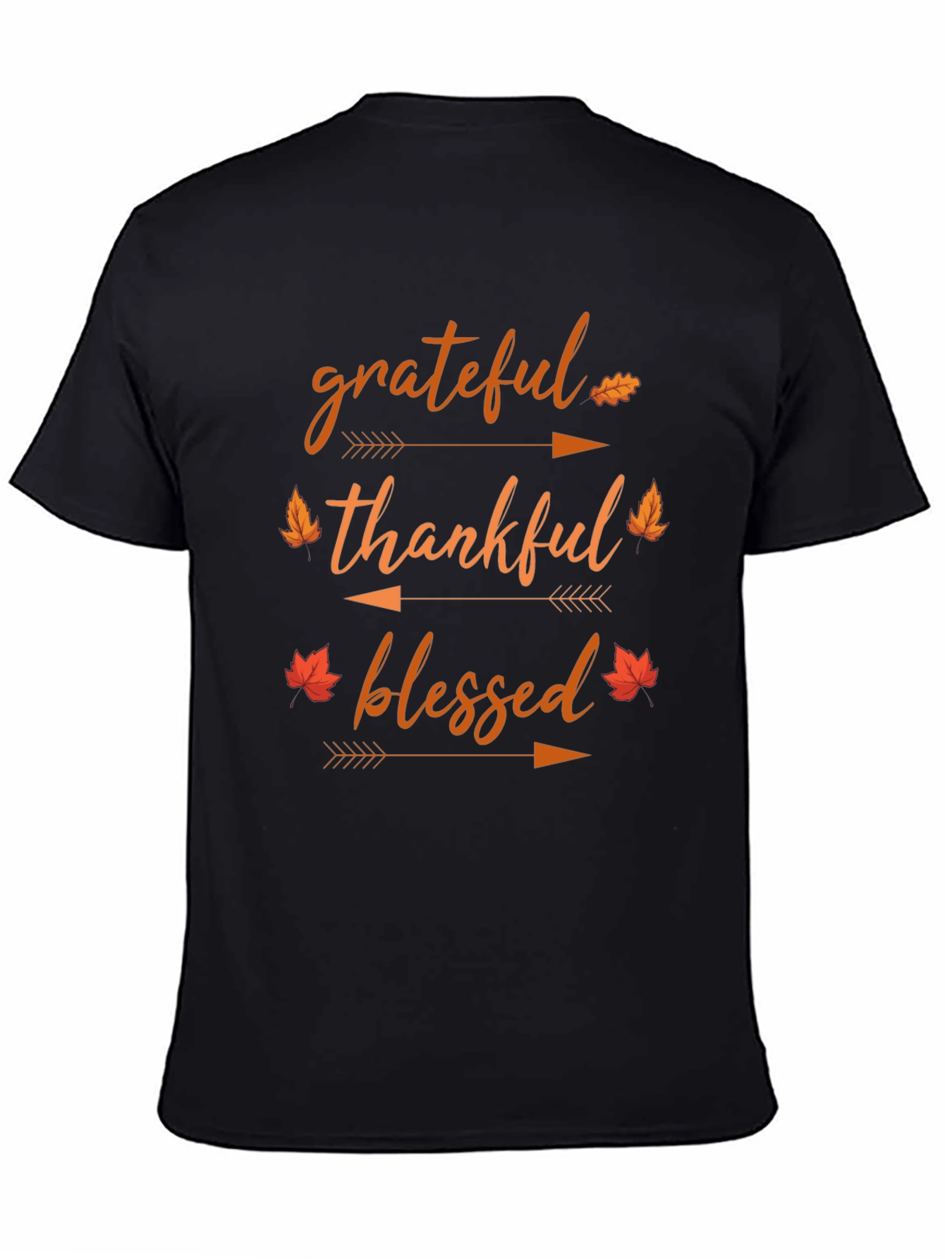 Black Grateful Thankful Blessed Fall T-Shirt view 4