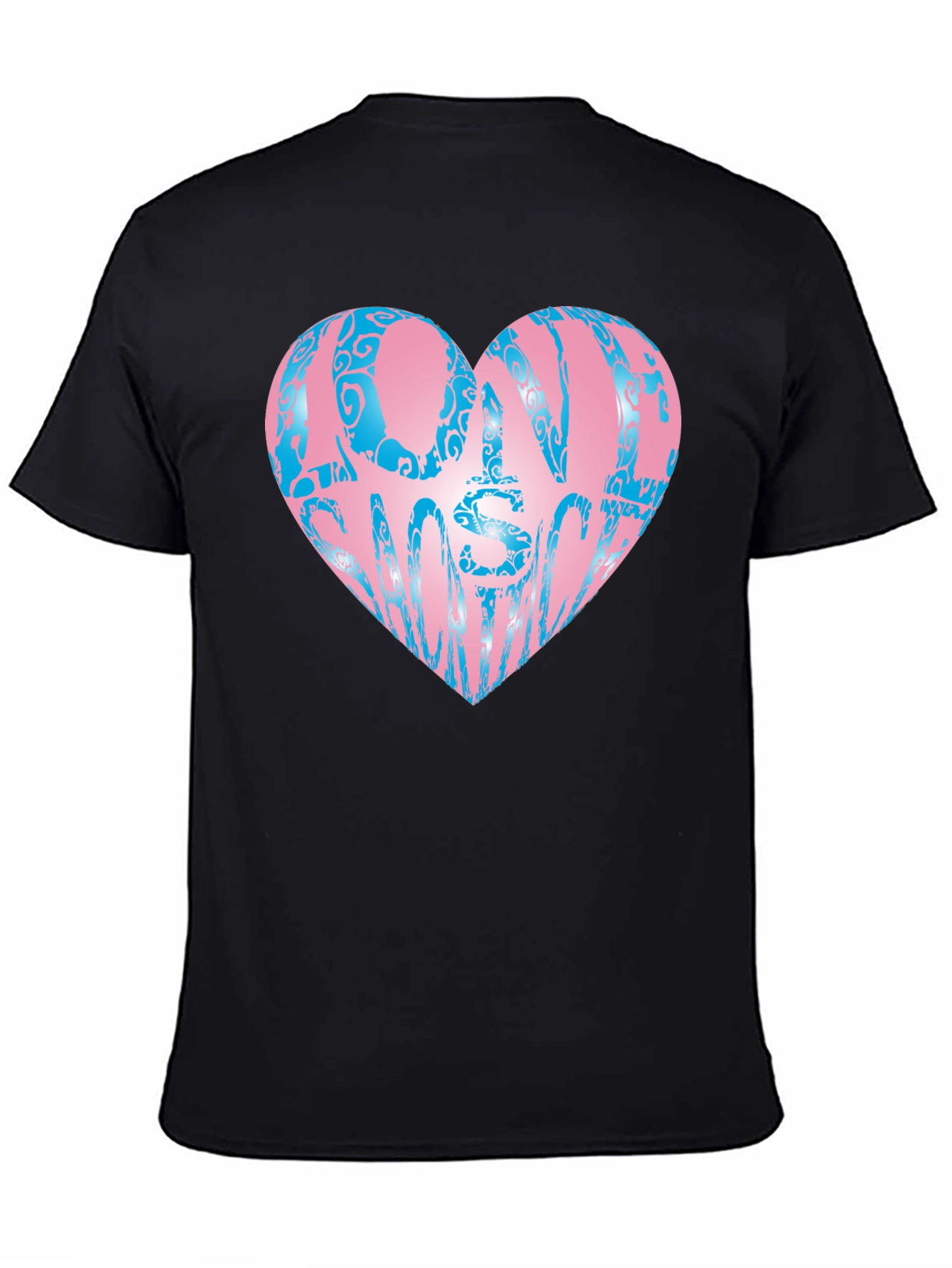 Black One In A Million Heart T-Shirt view 4