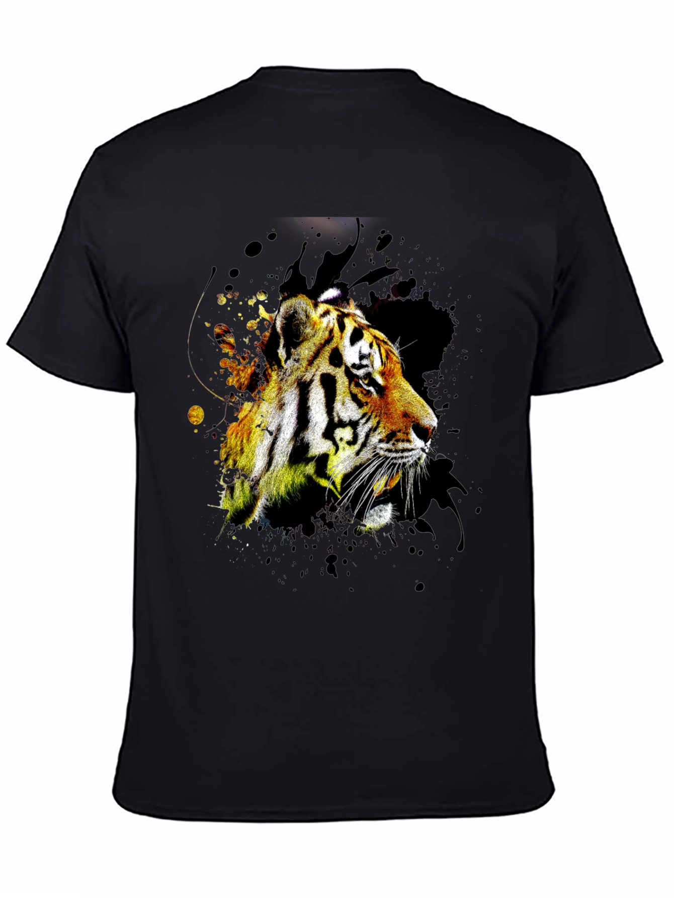 Black Tiger Graphic Print Black T-Shirt view 4