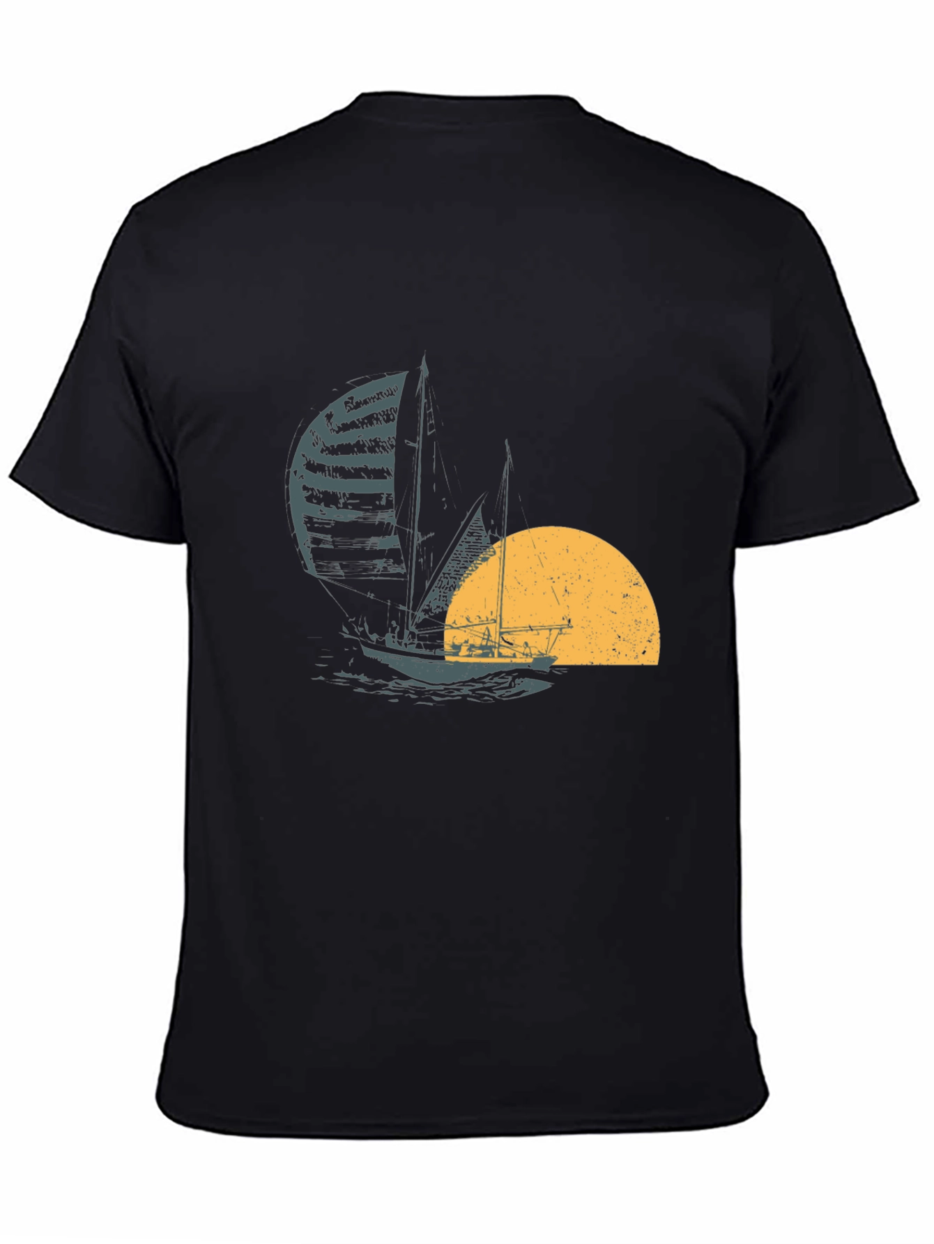 Black Sailing at Sunset Black T-Shirt view 4