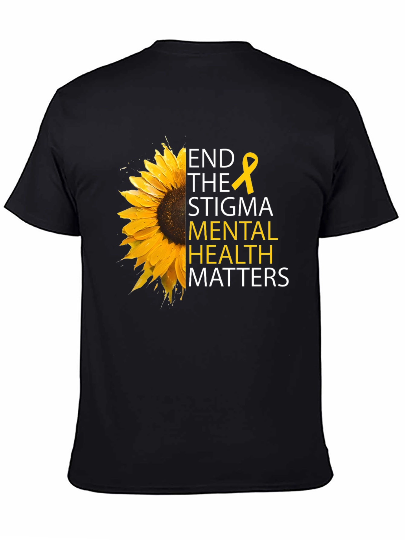 Black Mental Health Matters Sunflower T-Shirt view 4