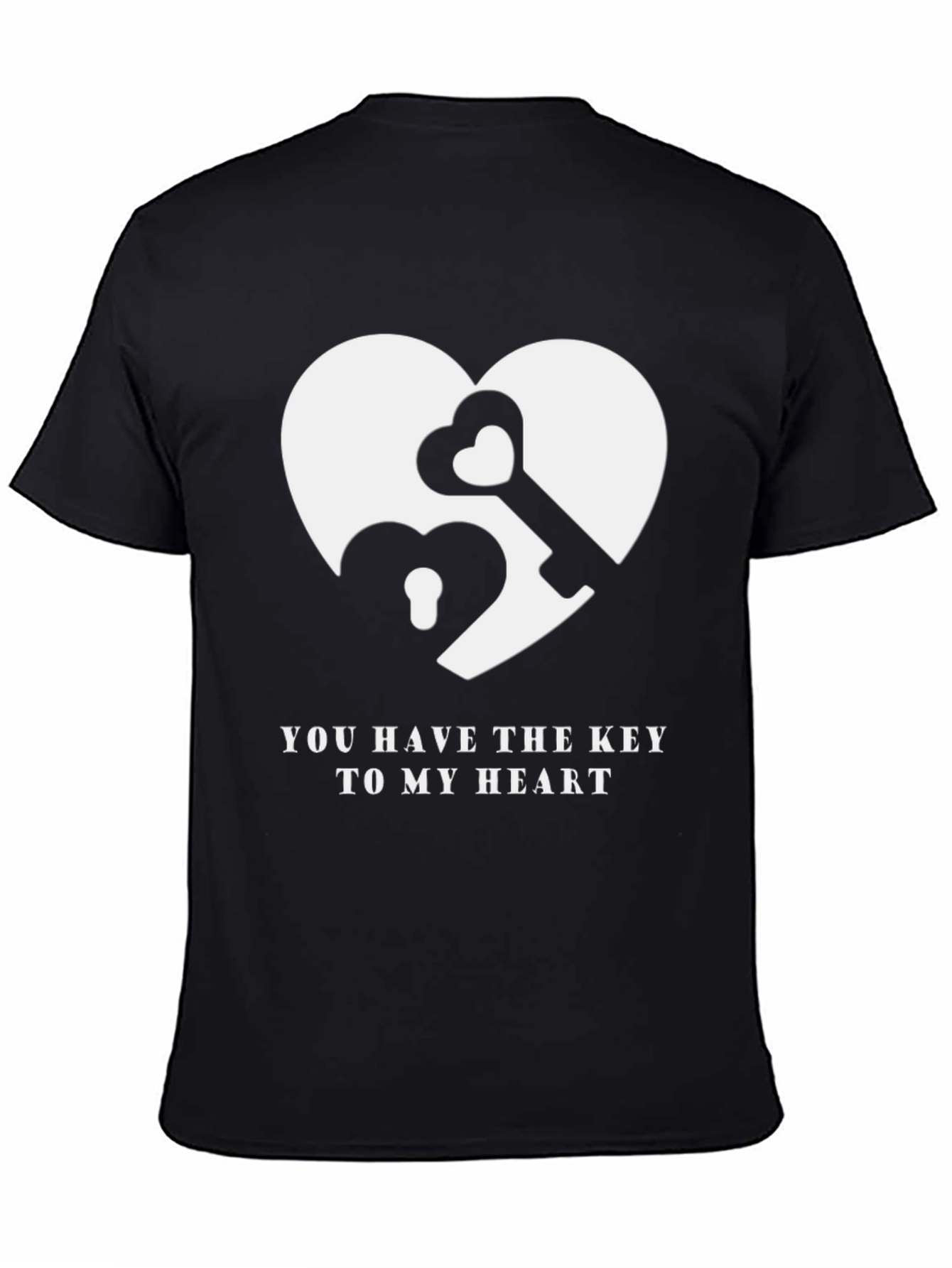 Black Heart Key Graphic T-Shirt - You Have the Key view 4