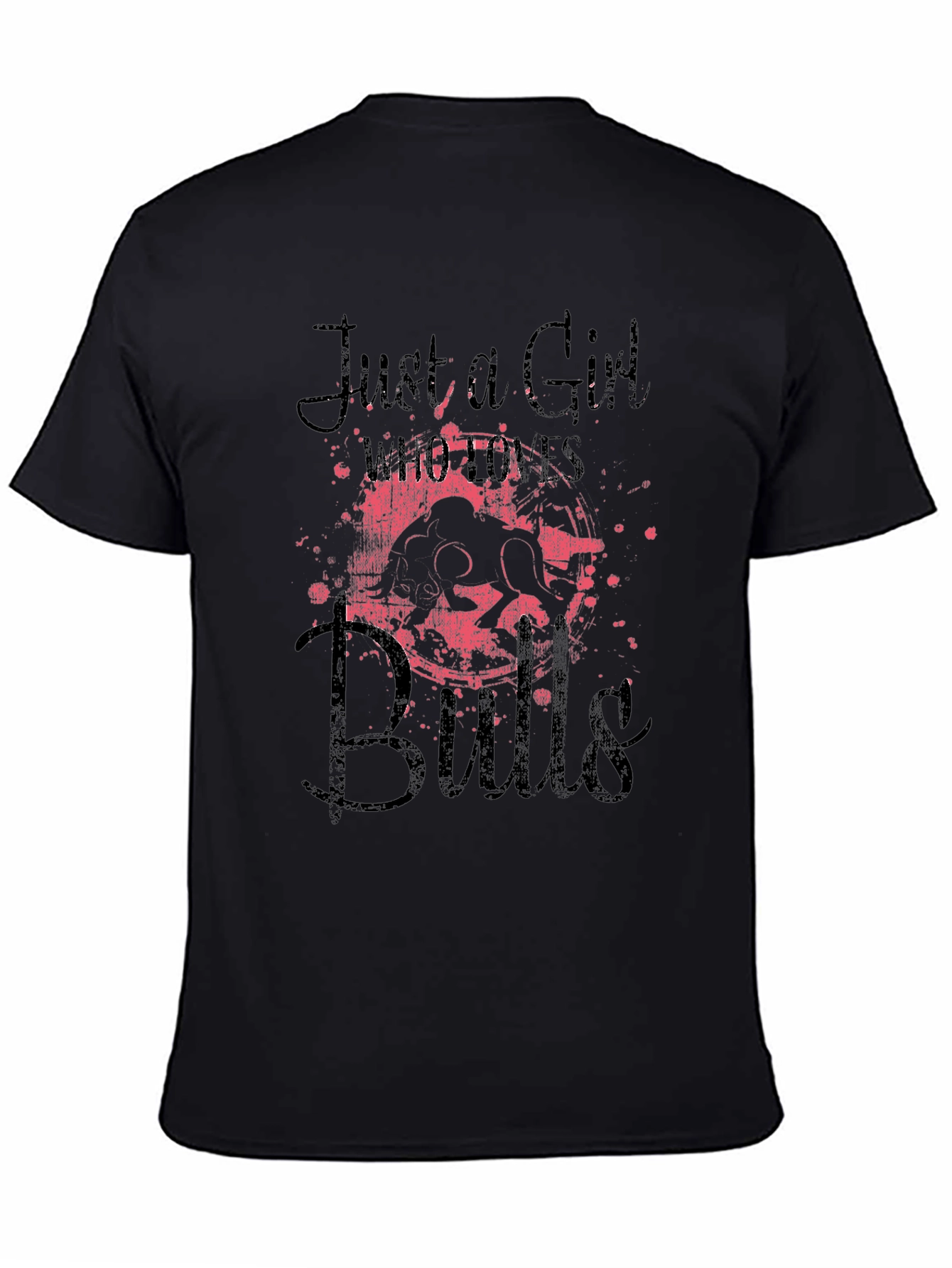 Just A Girl Who Loves Bulls Graphic Tee - Black - 4