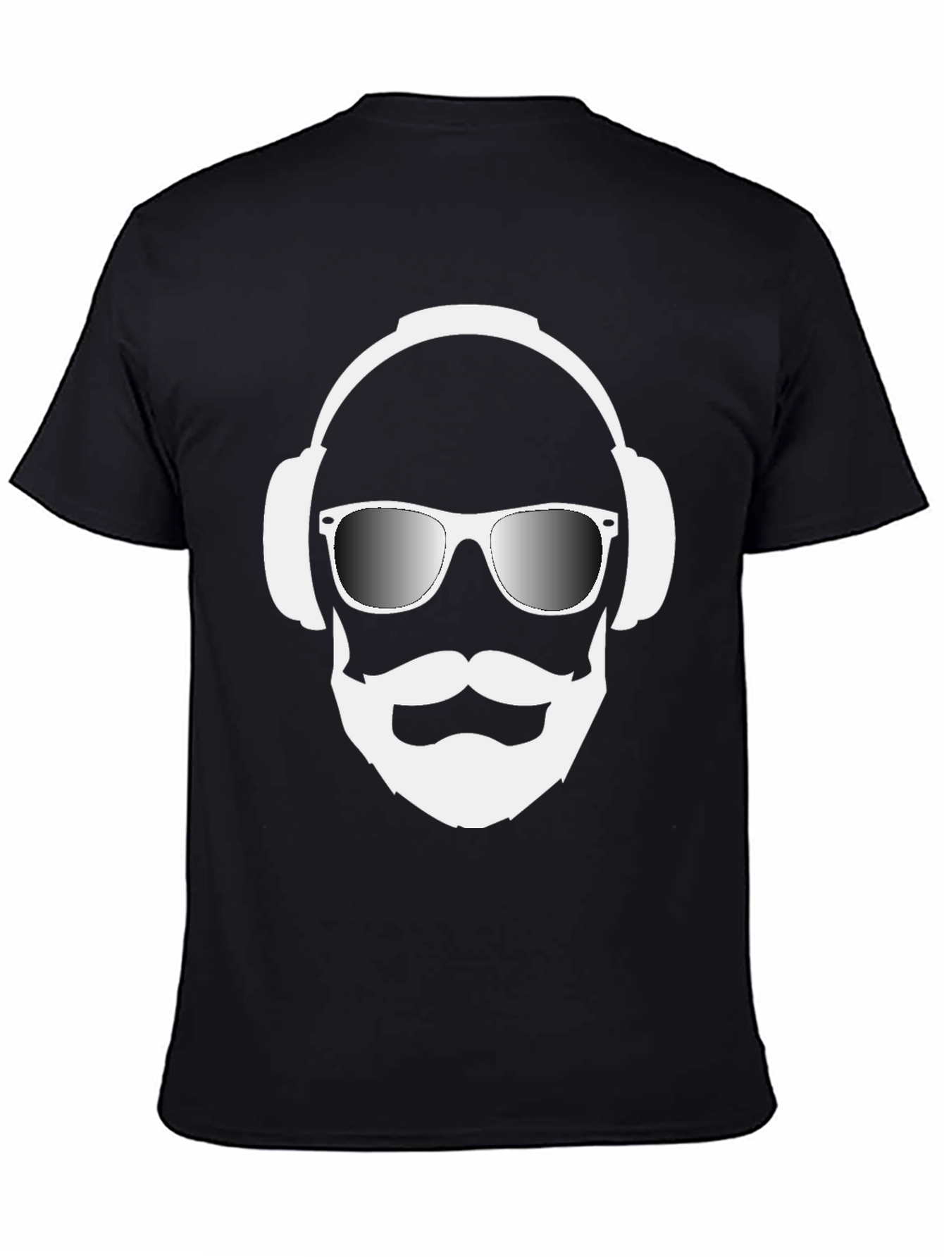 Black Cool DJ Man Graphic Tee - Black Cotton Blend Shirt view 4