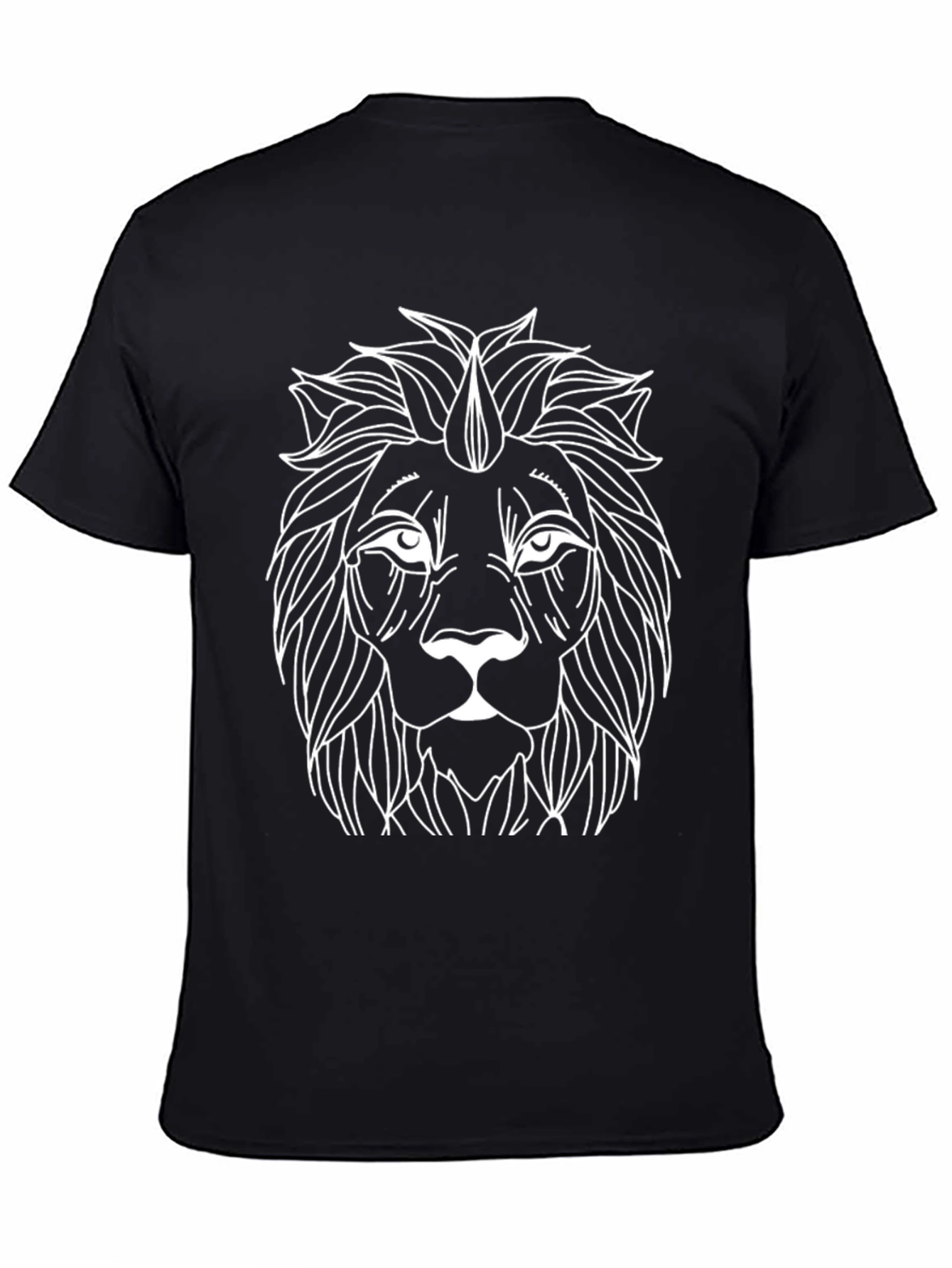 Black Lion Graphic Print Black T-Shirt view 4