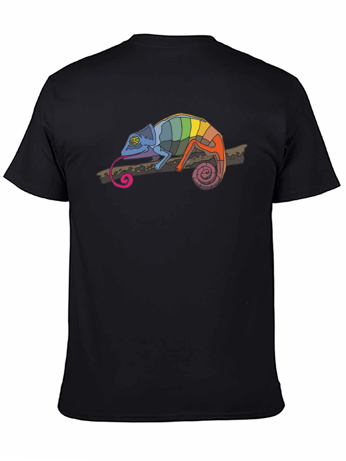 Black Rainbow Chameleon Black T-Shirt view 4