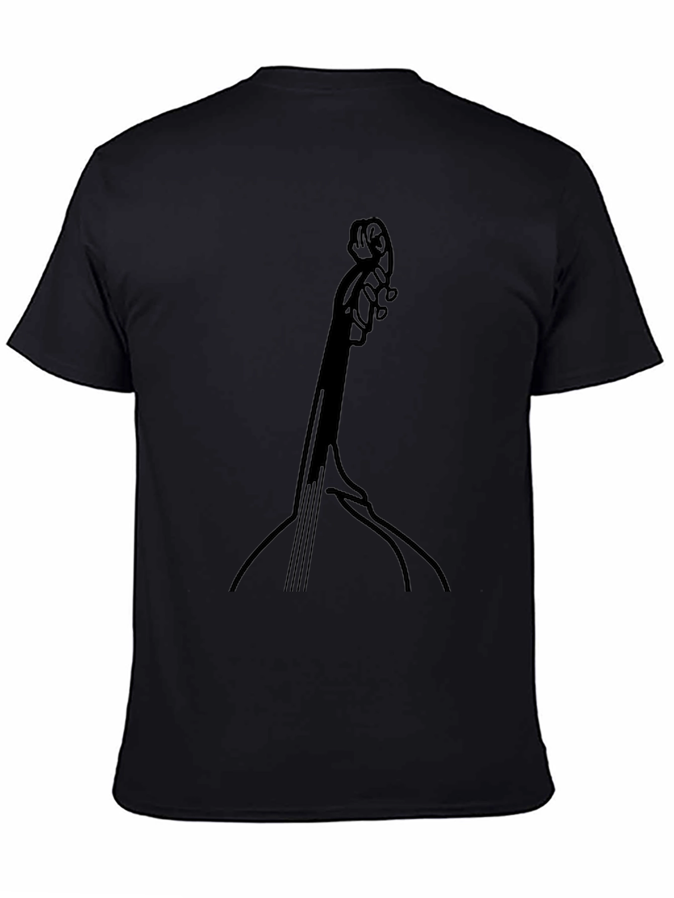 Black Bass Guitar T-Shirt - Black Graphic Tee view 4