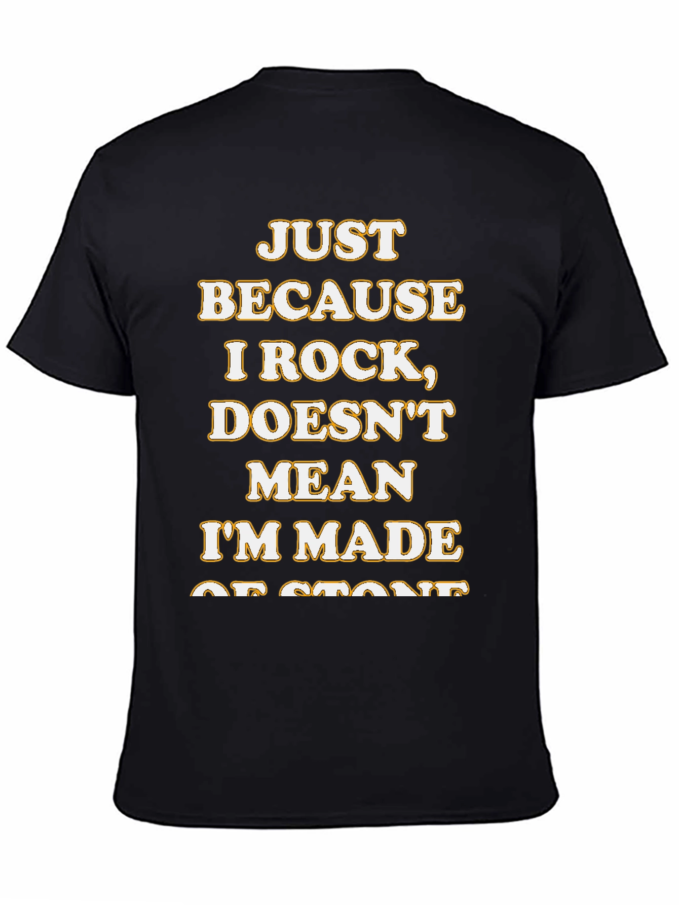 Black Funny Rocker T-Shirt - Just Because I Rock Slogan Tee view 4