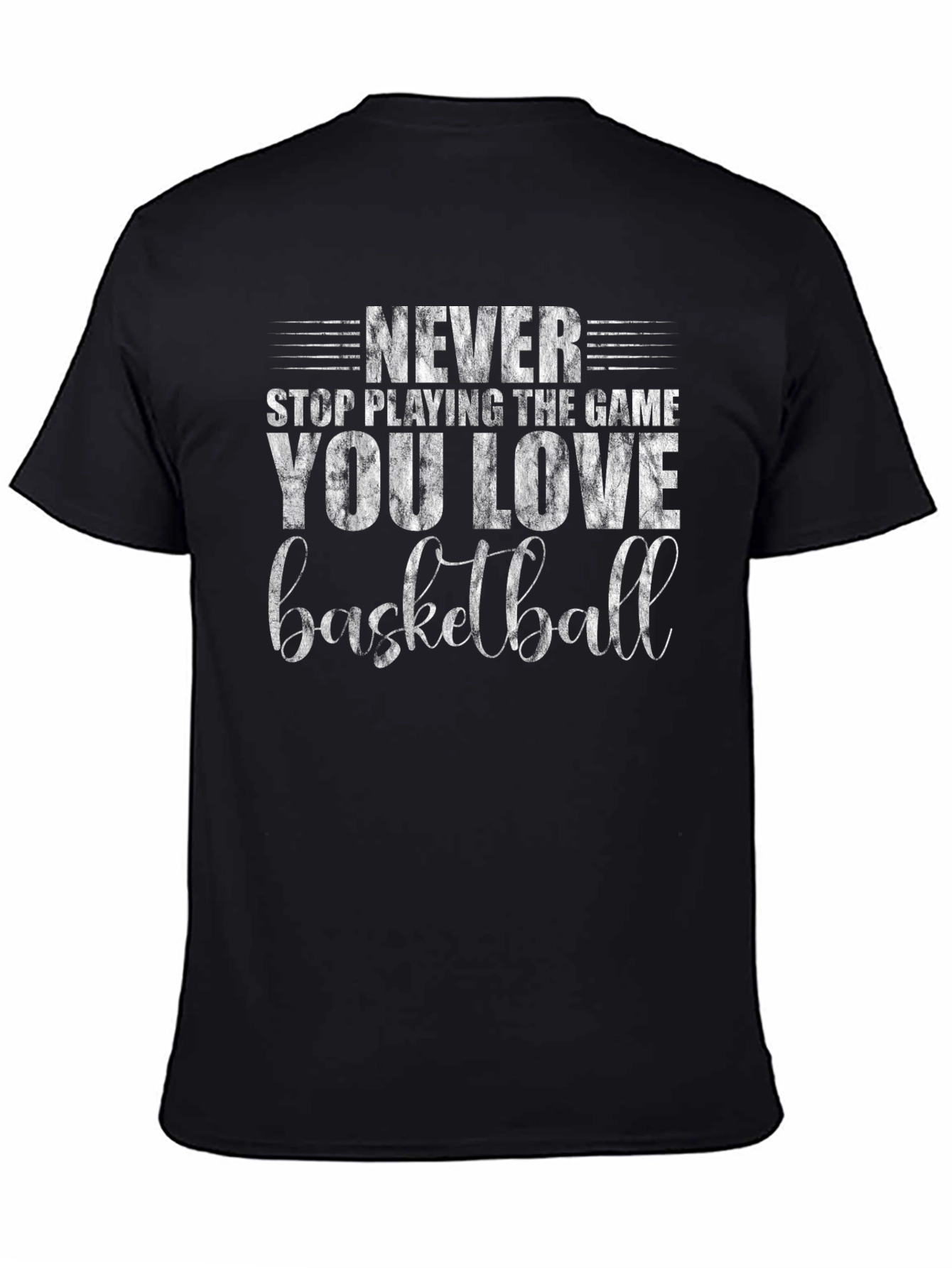 Black Basketball Lover Black T-Shirt - Never Stop Playing! view 4