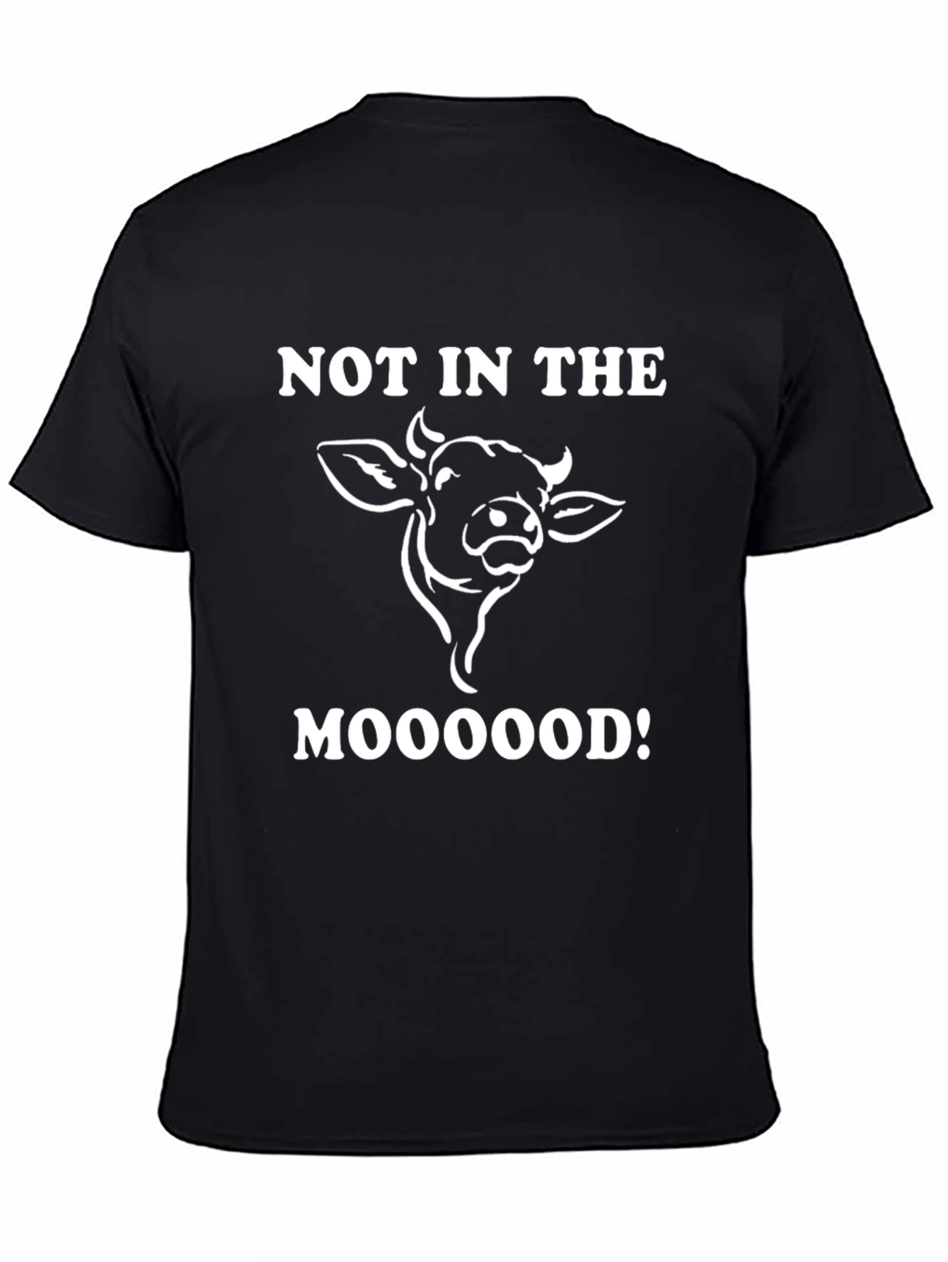 Black "Not In The Mooood" Graphic T-Shirt view 4