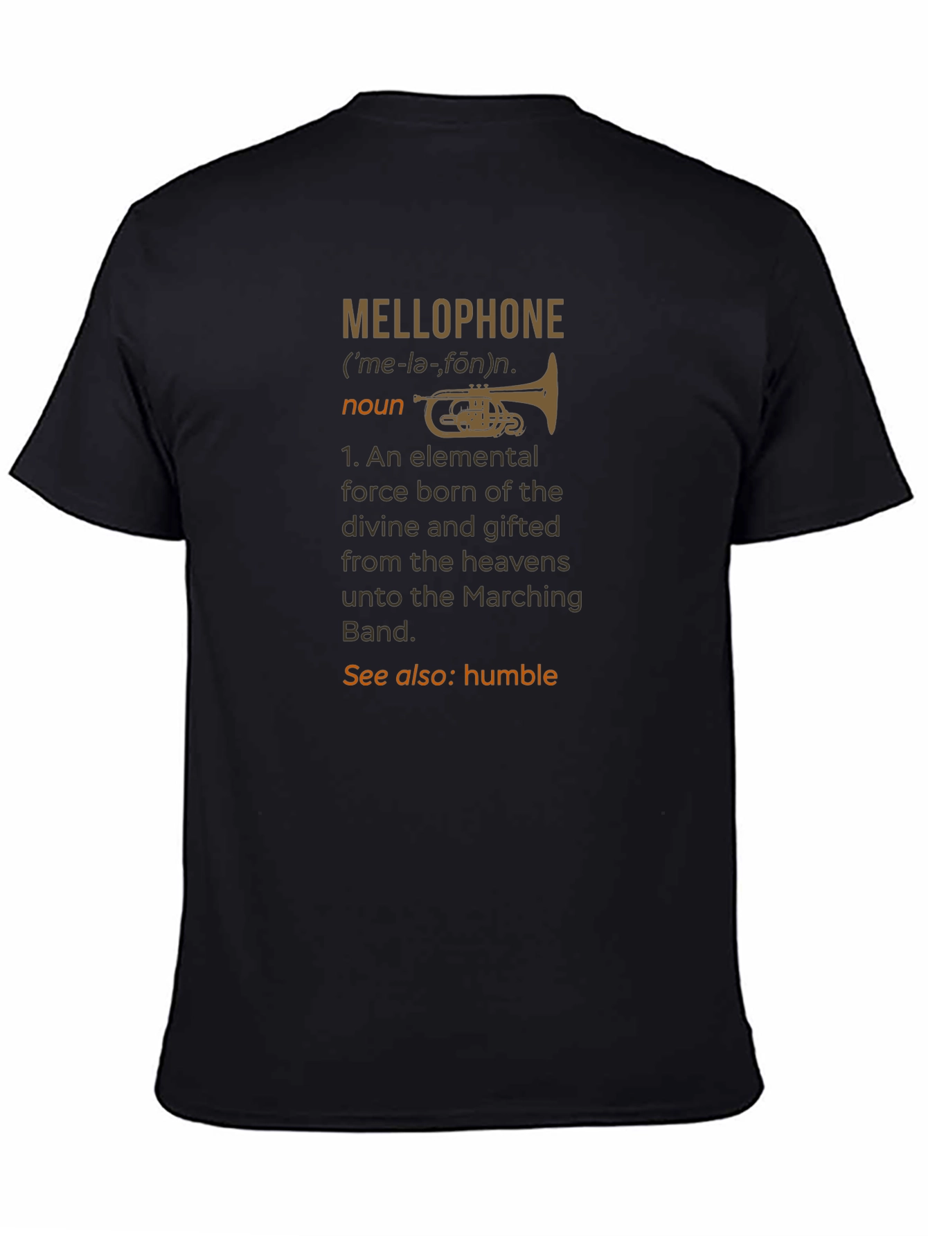 Black Mellophone Definition T-Shirt - Marching Band Humor Tee view 4