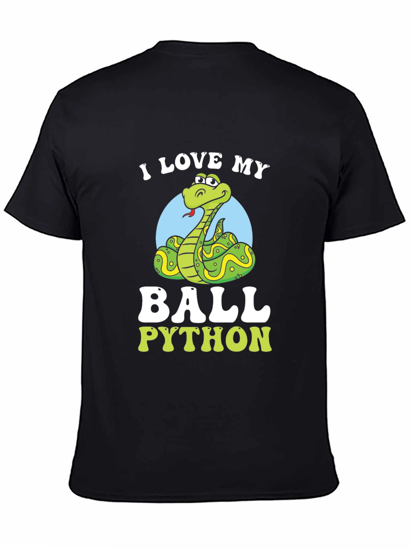 Black I Love My Ball Python T-Shirt Snake Pet Owner view 4