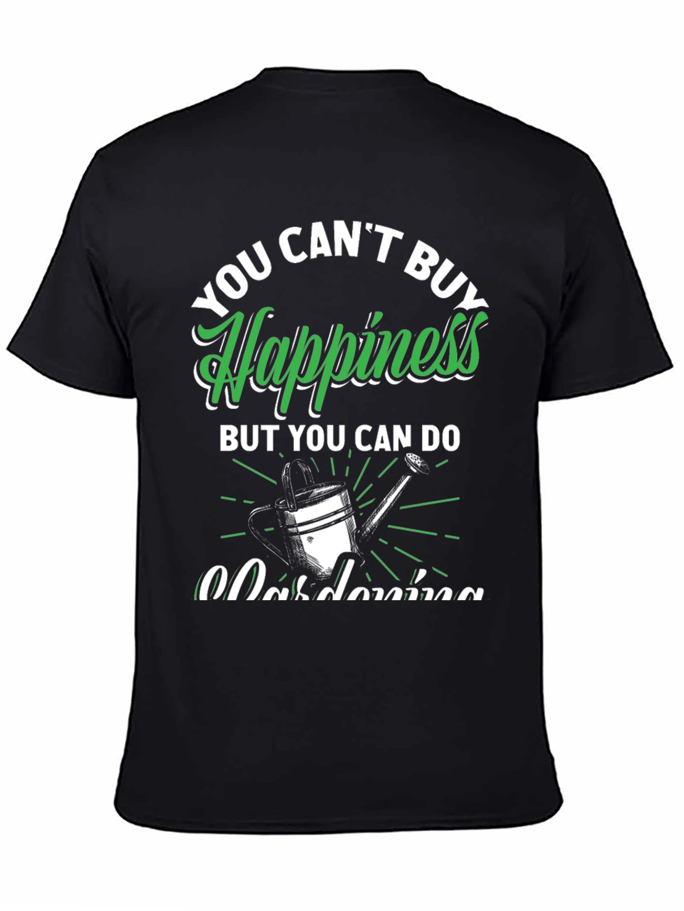 Black Gardening Happiness Graphic T-Shirt view 4