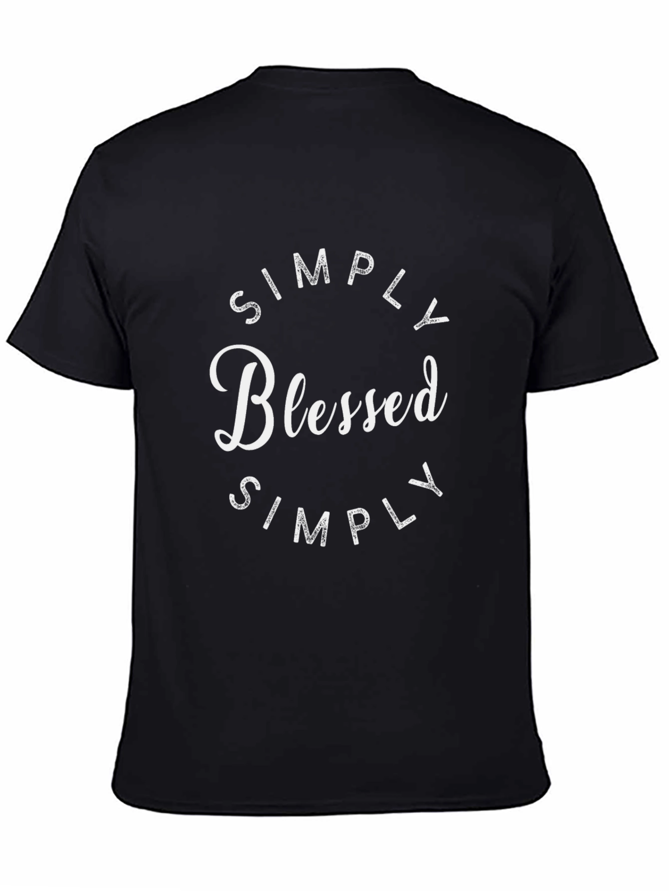 Black Simply Blessed Black Crew Neck T-Shirt view 4