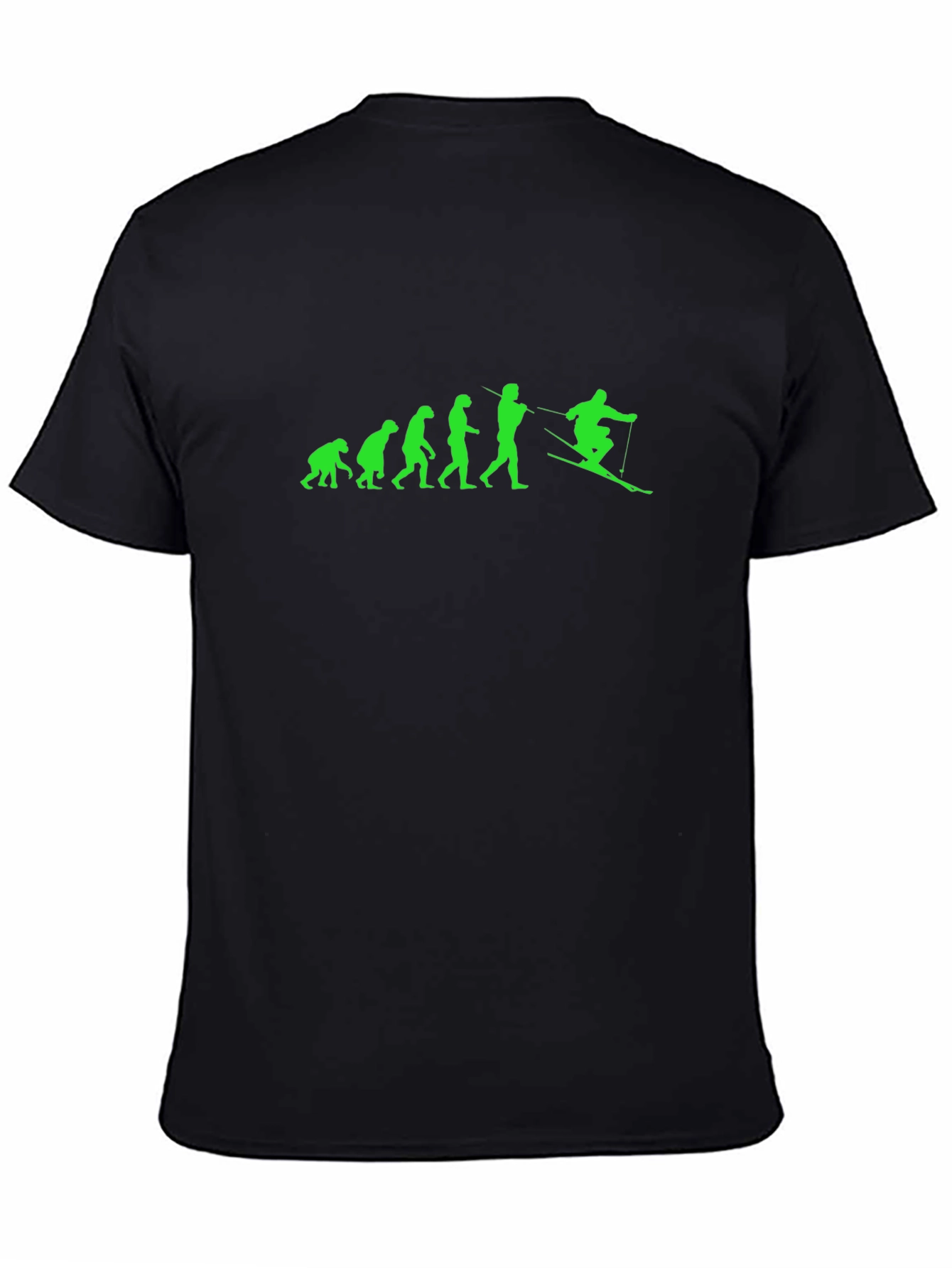 Black Evolution Ski T-Shirt - Funny Skiing Gift view 4
