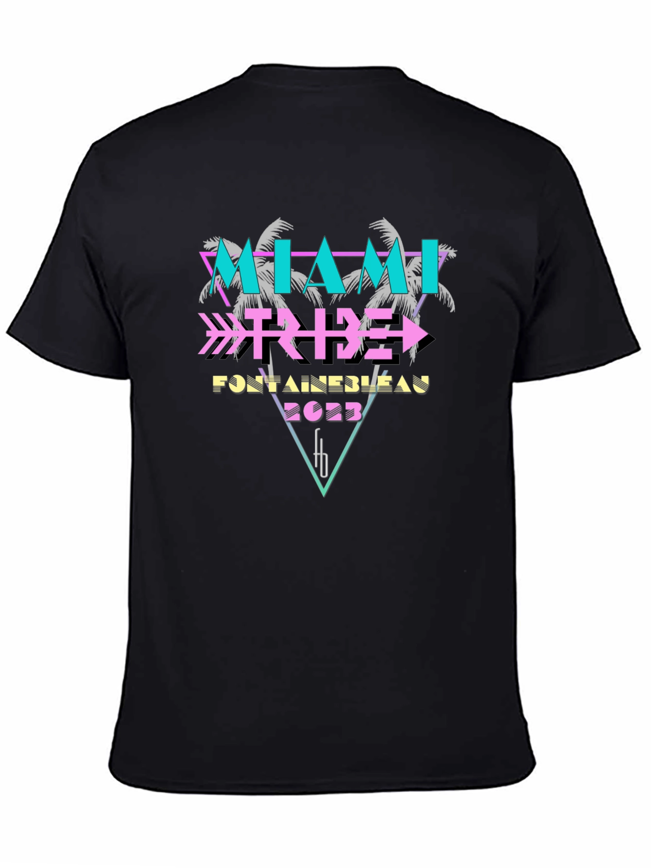 Black Miami Tribe Fontainebleau 2023 Black T-Shirt view 4