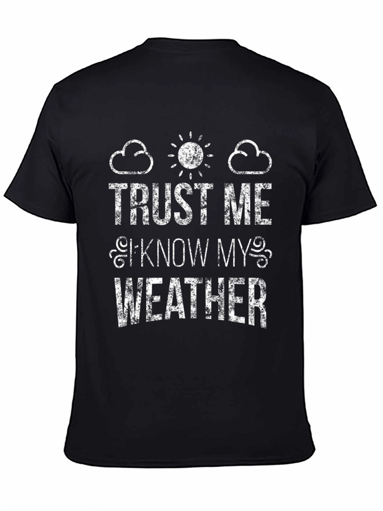Black Trust Me I Know My Weather Black T-Shirt view 4