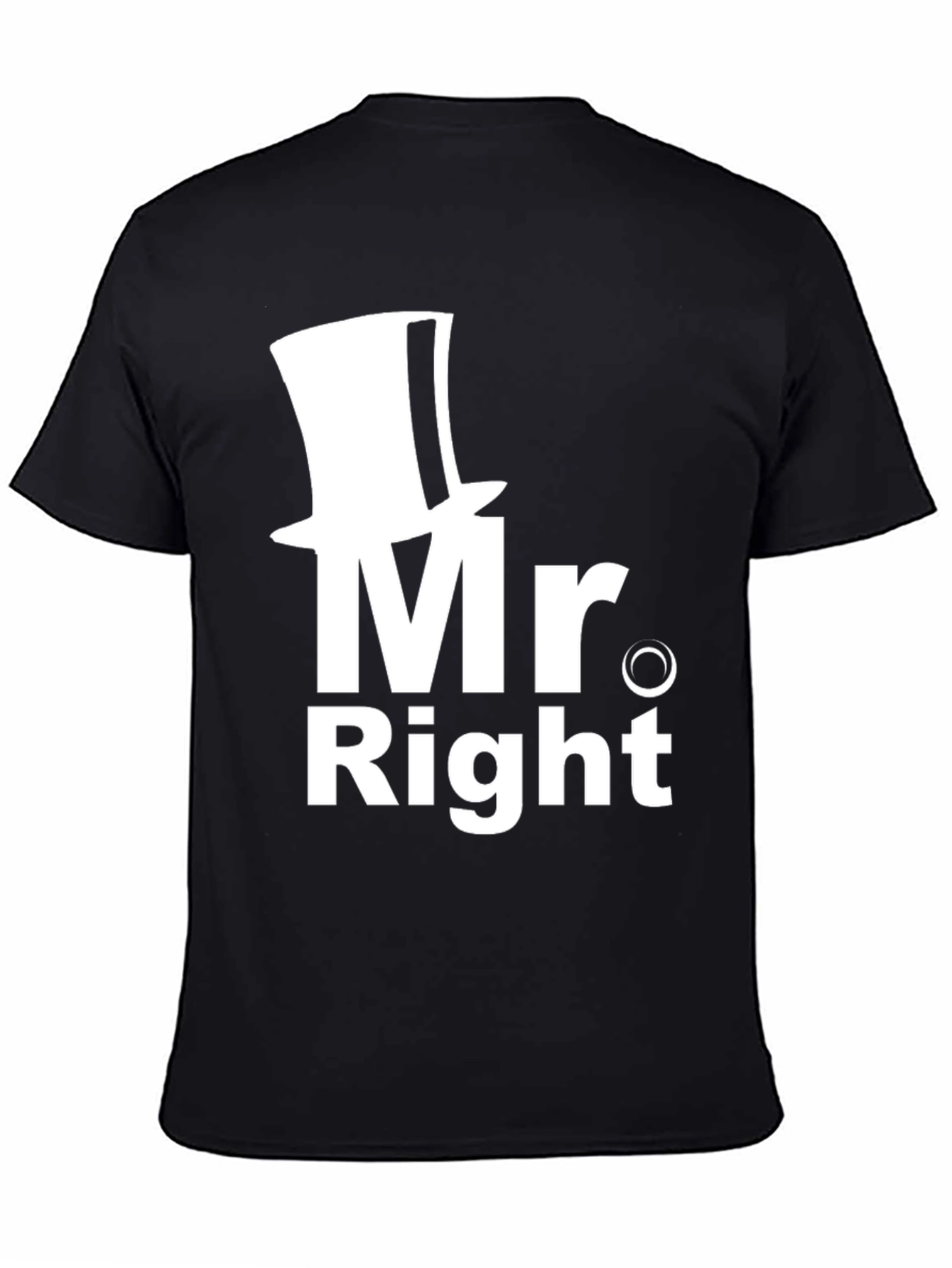 Black Mr. Right T-Shirt - Fun Graphic Tee for Men view 4