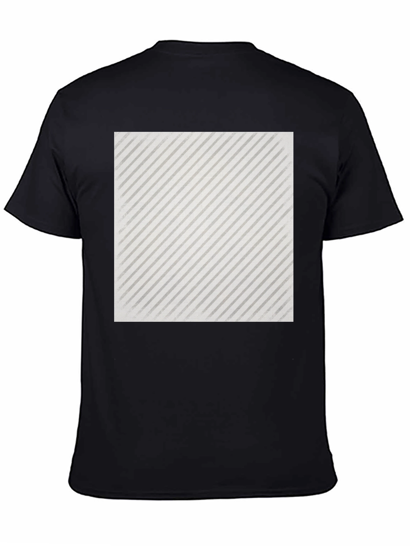 Black Modern Striped Graphic Tee - Black view 4