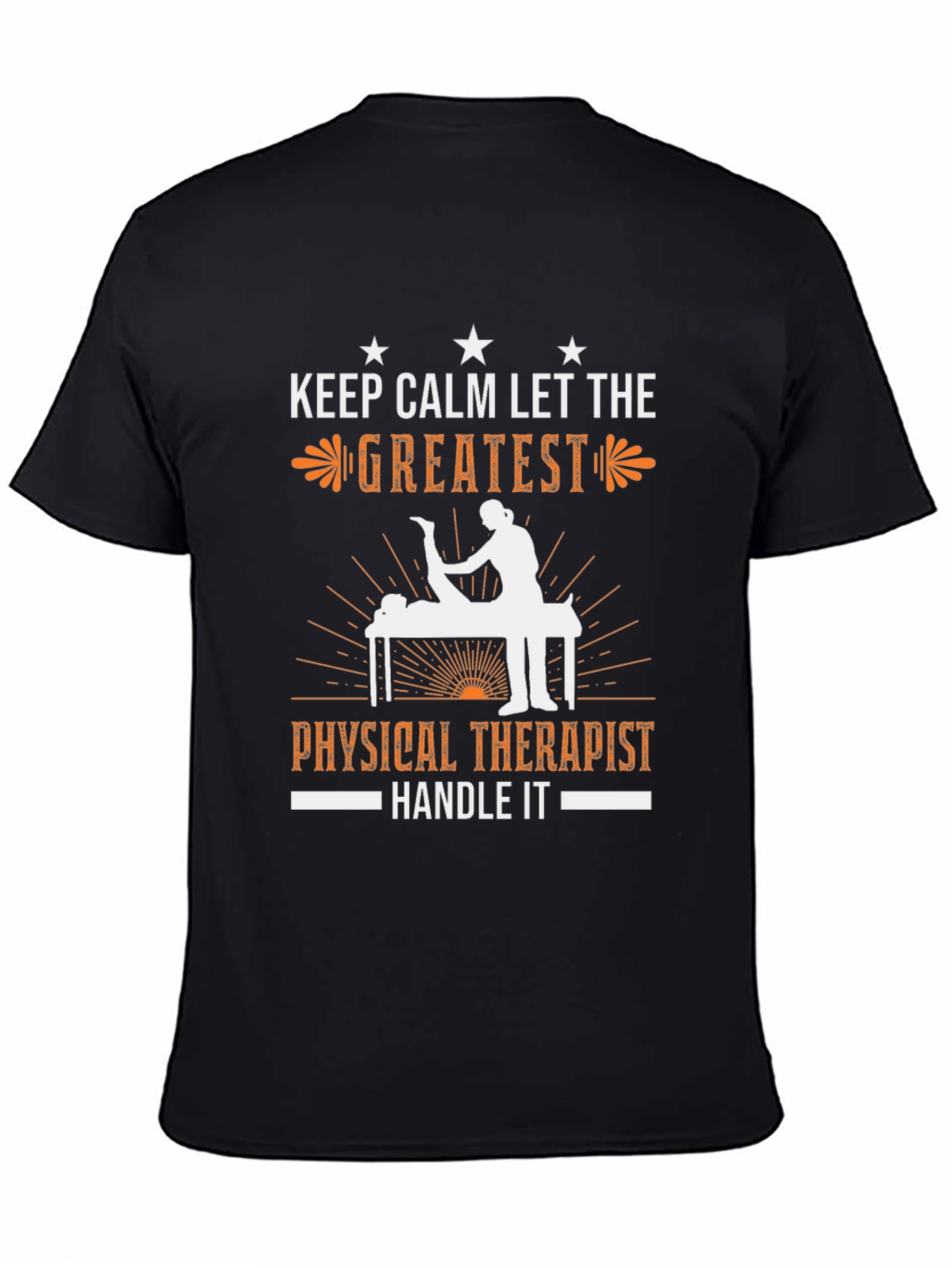 Black Physical Therapist T-Shirt Keep Calm view 4