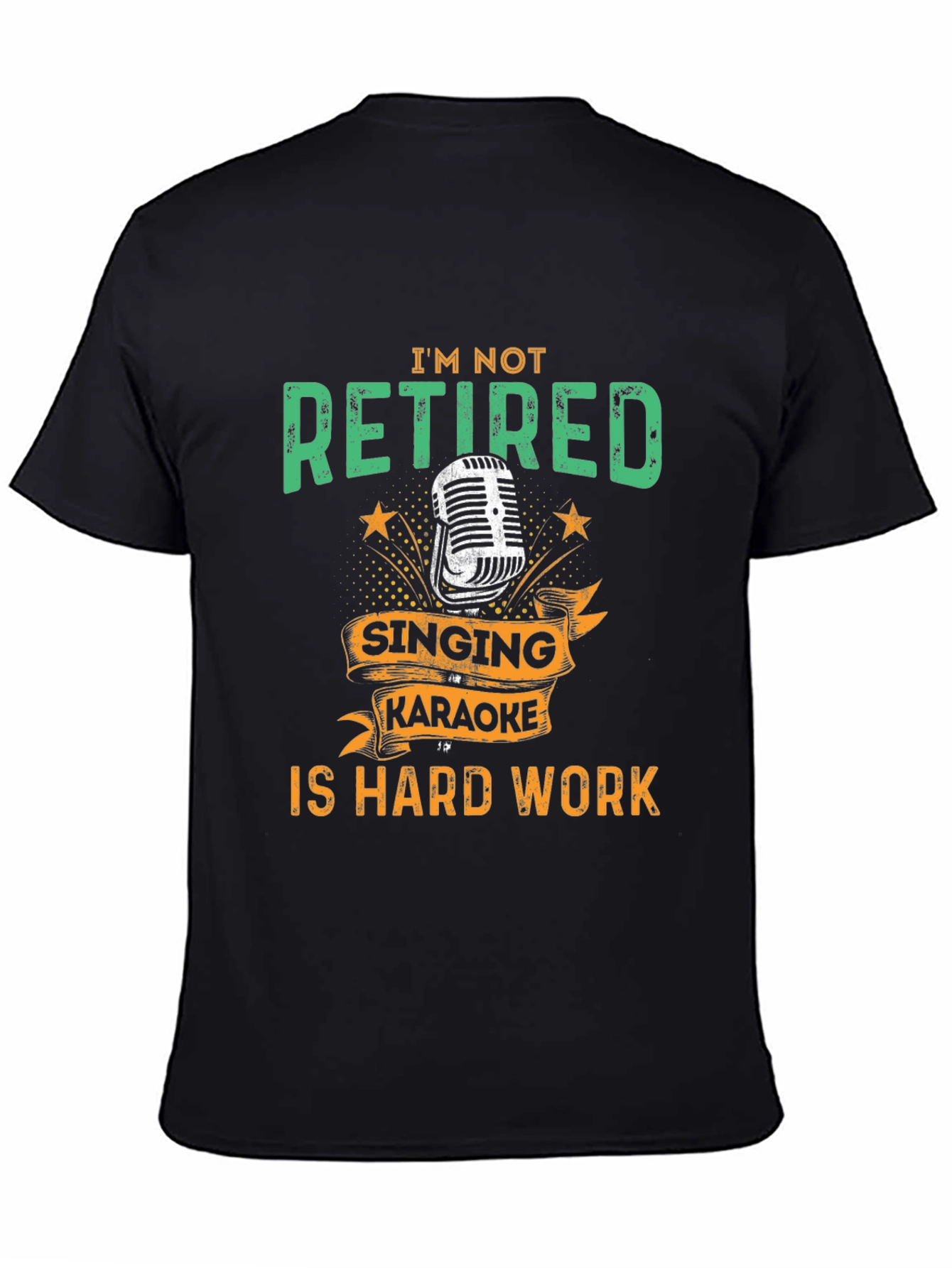 Black Funny Retirement Karaoke T-Shirt view 4