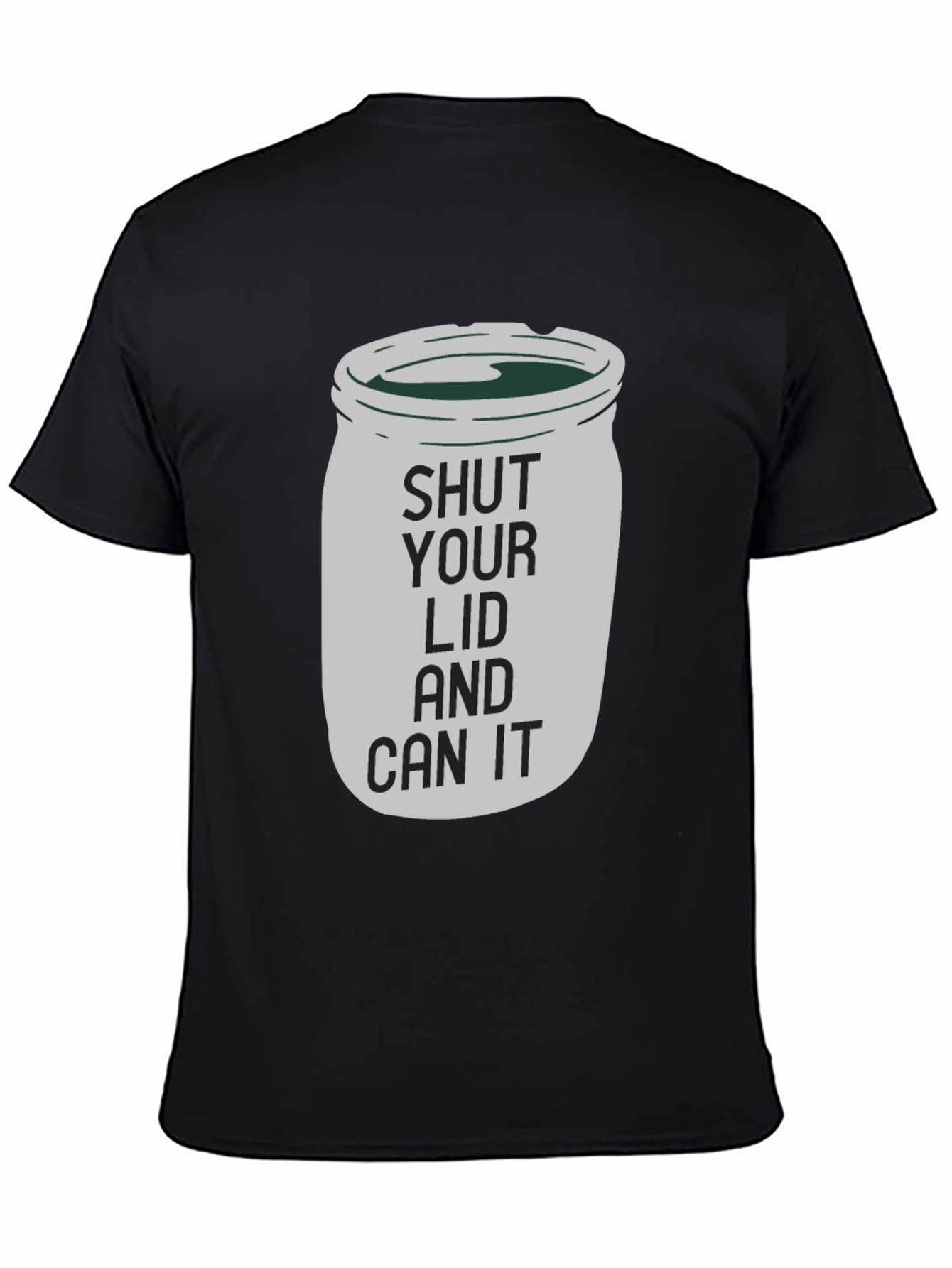 Black Shut Your Lid and Can It Funny Graphic T-Shirt view 4