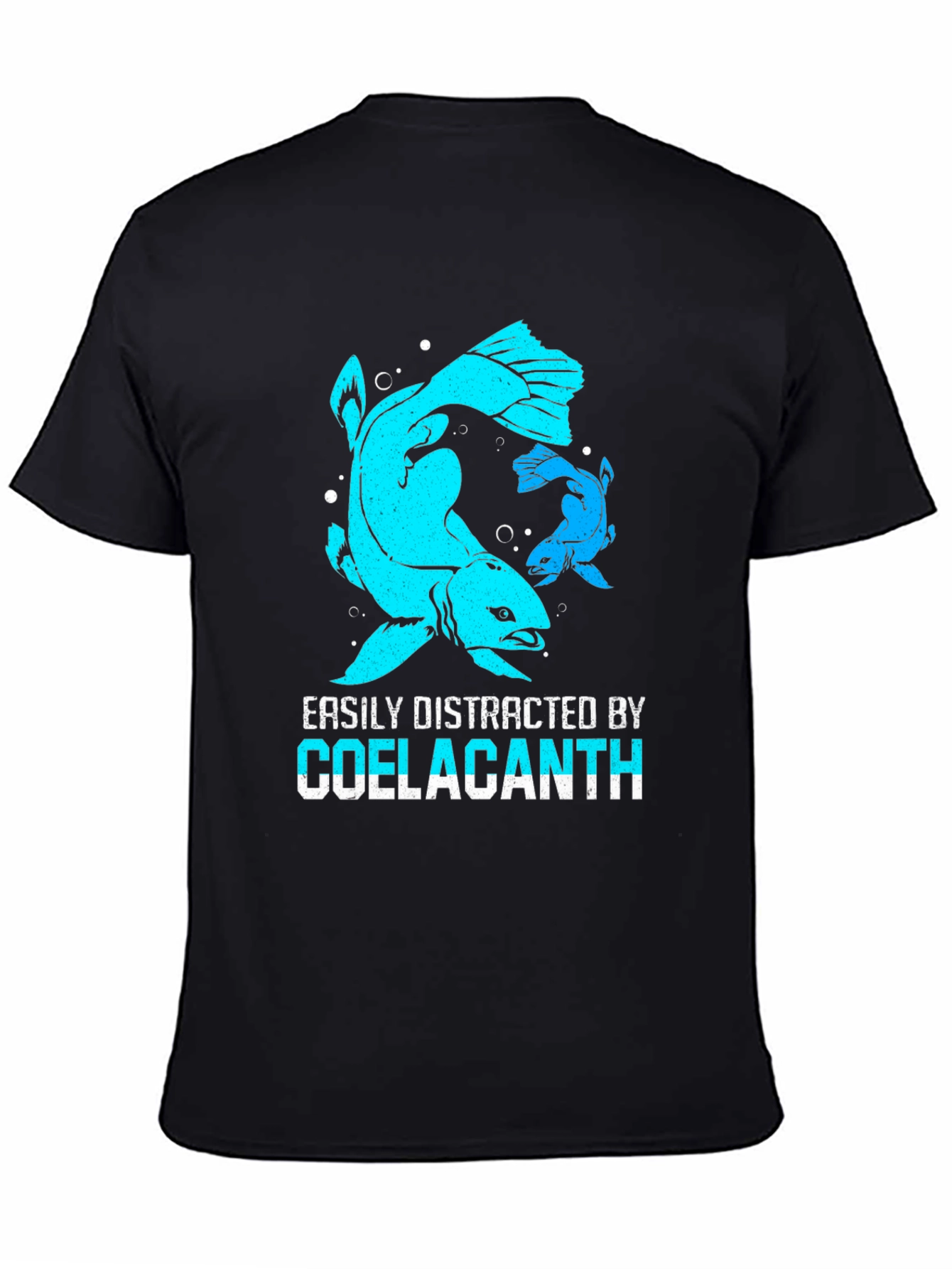 Black Coelacanth Fish Graphic T-Shirt view 4