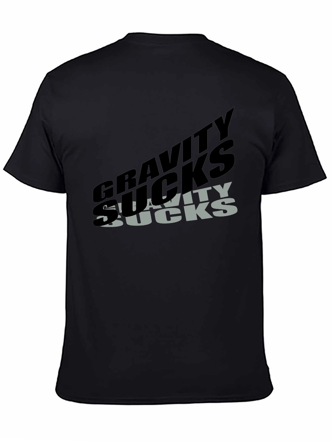 Black Gravity Sucks Graphic T-Shirt - Black view 4