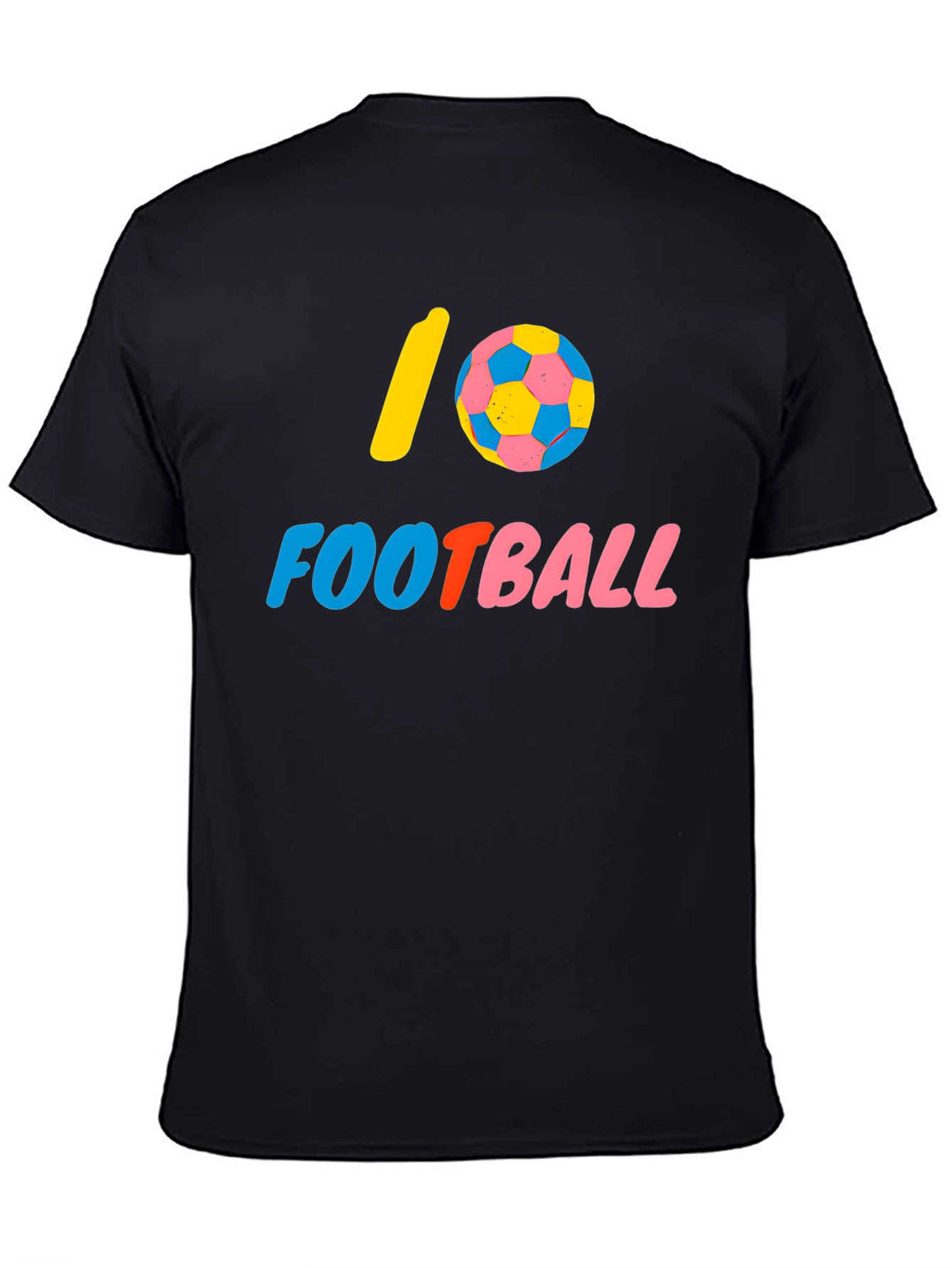 Black I Love Football Graphic Tee - Black Cotton Shirt view 4